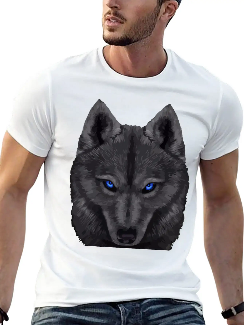Black Wolf FaceGift Tee Unisex Short Sleeve Soft Cotton T-Shirt – Casual Everyday Wear