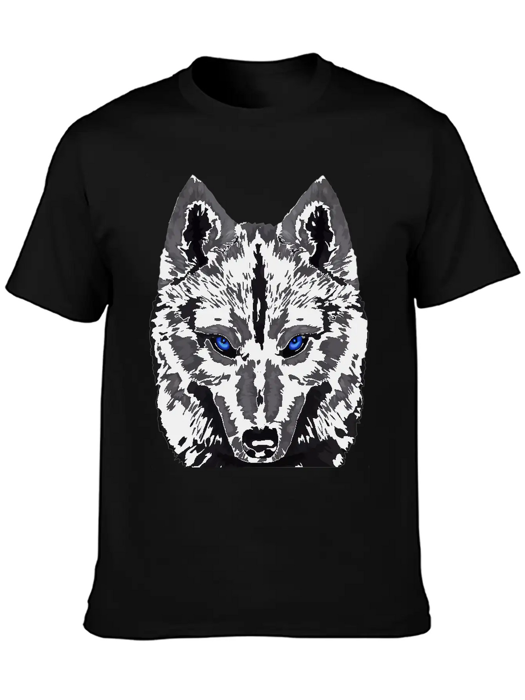 Black Wolf FaceGift Tee Unisex Short Sleeve Soft Cotton T-Shirt – Casual Everyday Wear