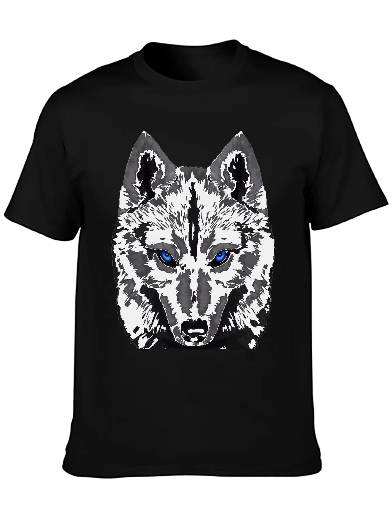 Black Wolf FaceGift Tee Unisex Short Sleeve Soft Cotton T-Shirt – Casual Everyday Wear