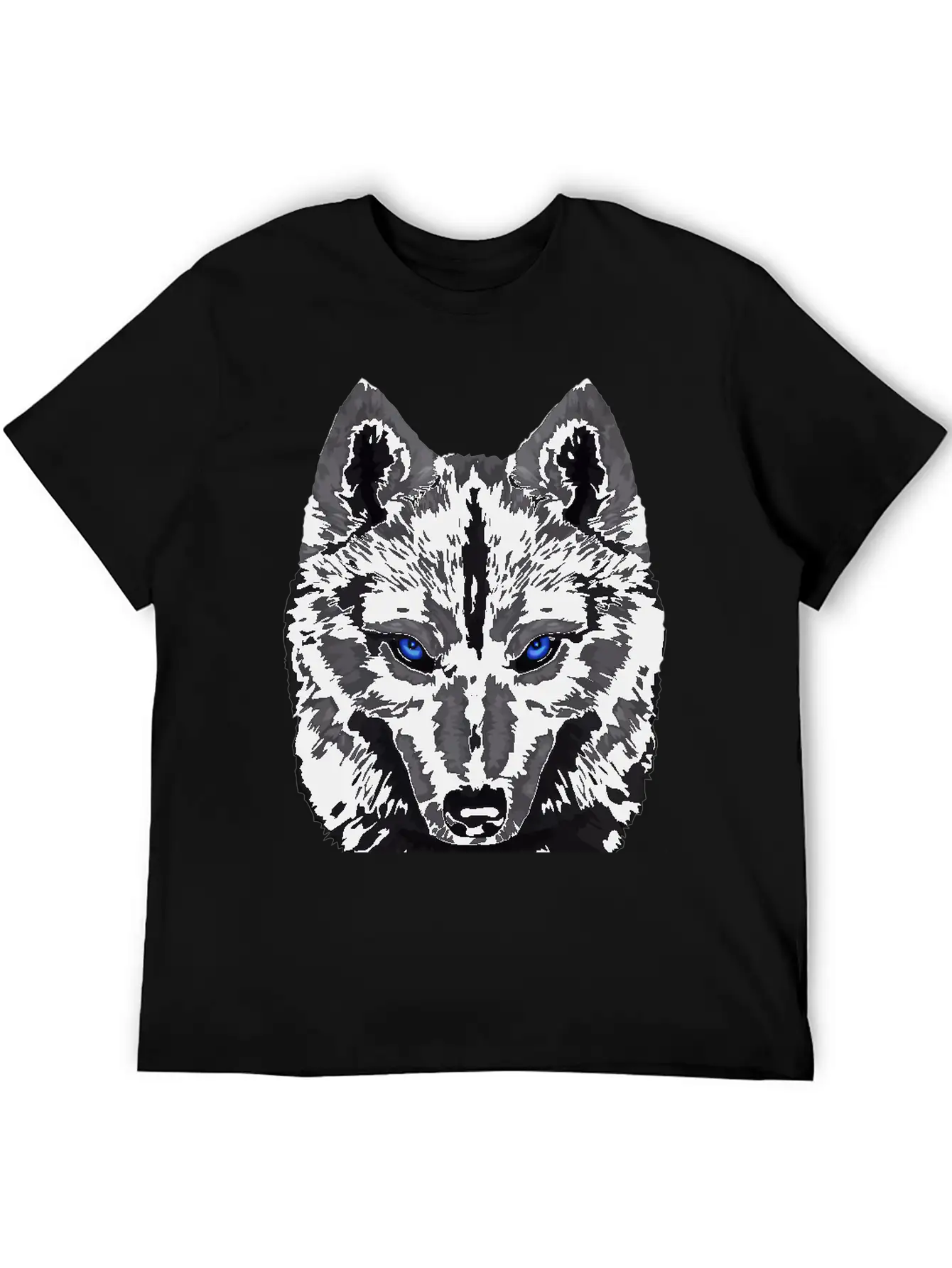 Black Wolf FaceGift Tee Unisex Short Sleeve Soft Cotton T-Shirt – Casual Everyday Wear