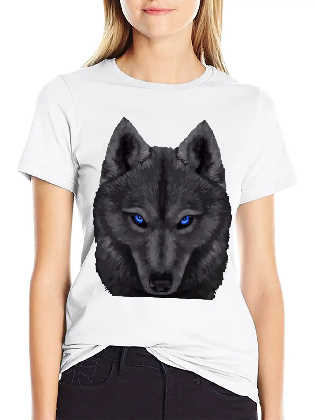 Black Wolf FaceGift Tee Unisex Short Sleeve Soft Cotton T-Shirt – Casual Everyday Wear