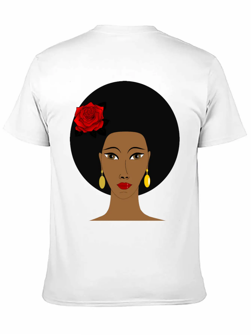 Black Woman With A Rose Breathable Soft Cotton T-Shirt – Timeless Casual Look