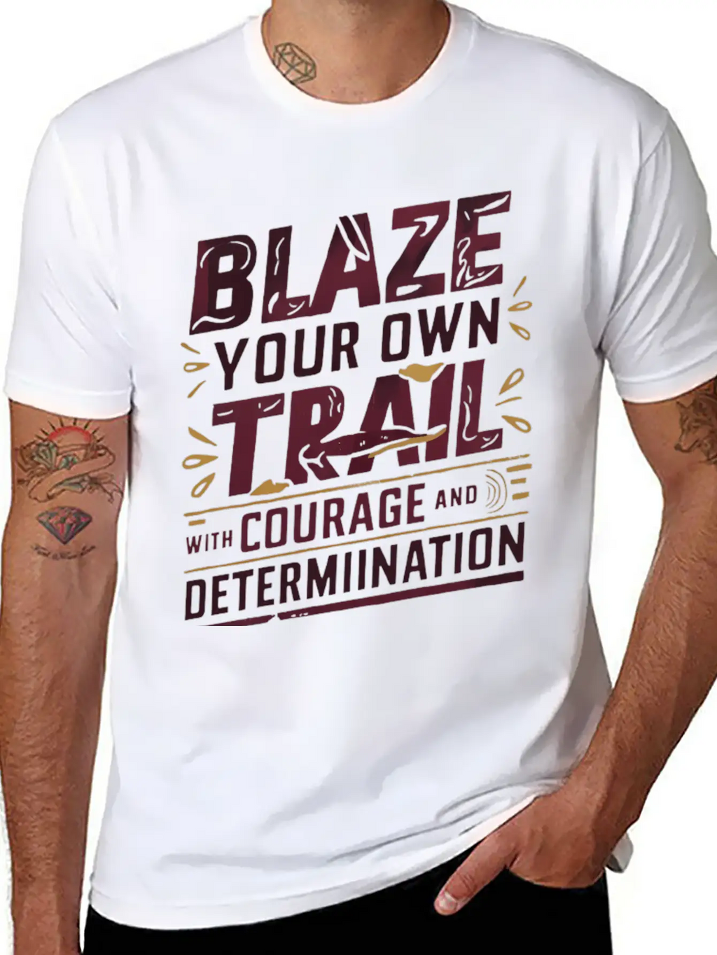 Blaze Your Own Trail With Courage And Determinatio Unisex Short Sleeve Soft Cotton T-Shirt – Casual Everyday Wear