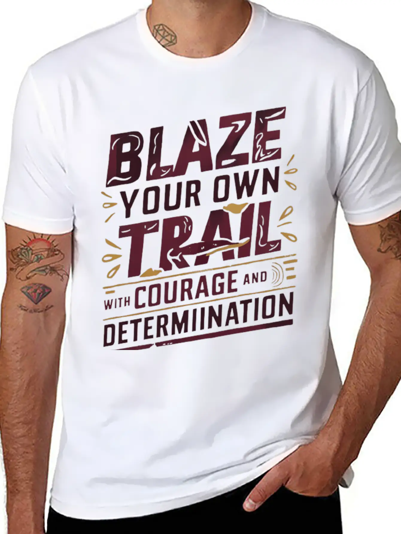 Blaze Your Own Trail With Courage And Determinatio Unisex Short Sleeve Soft Cotton T-Shirt – Casual Everyday Wear