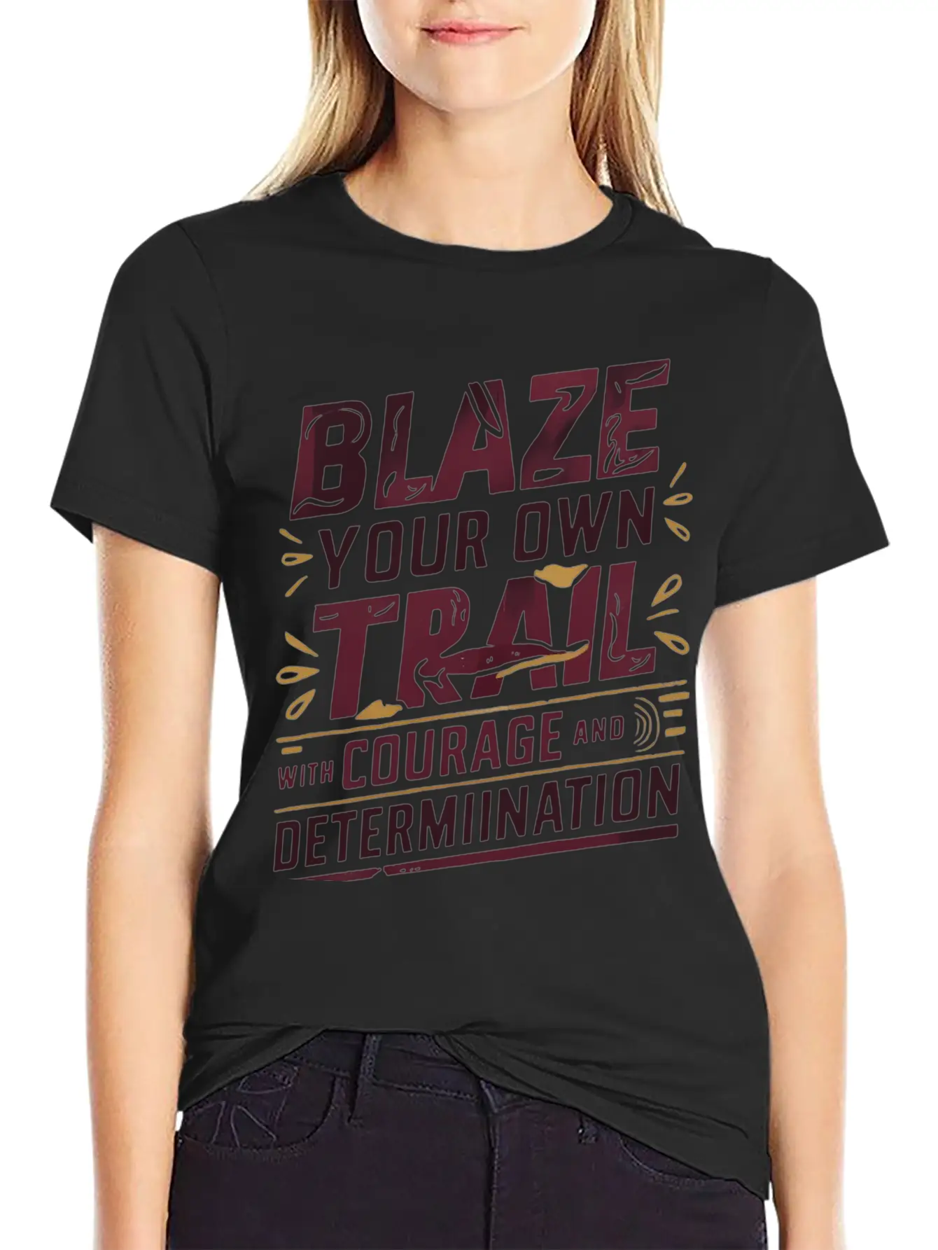 Blaze Your Own Trail With Courage And Determinatio Unisex Short Sleeve Soft Cotton T-Shirt – Casual Everyday Wear