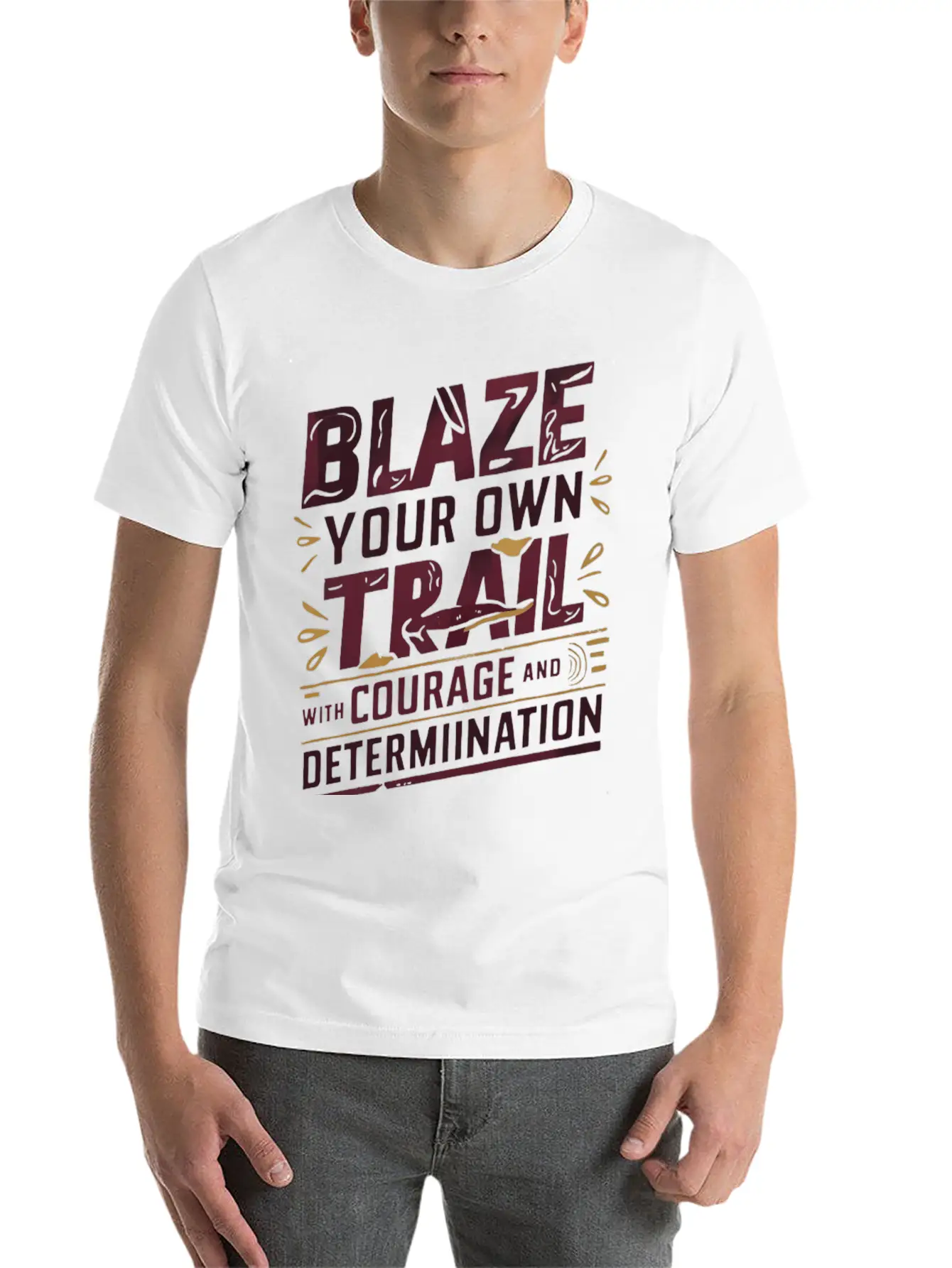 Blaze Your Own Trail With Courage And Determinatio Unisex Short Sleeve Soft Cotton T-Shirt – Casual Everyday Wear