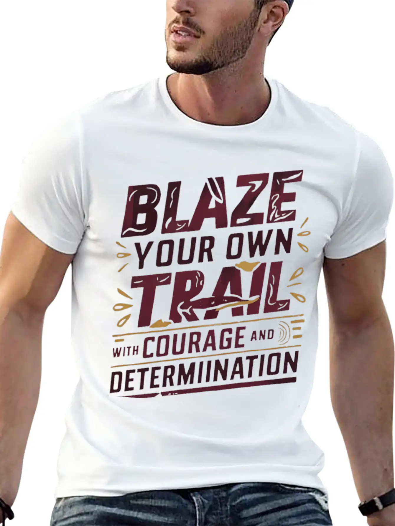 Blaze Your Own Trail With Courage And Determinatio Unisex Short Sleeve Soft Cotton T-Shirt – Casual Everyday Wear