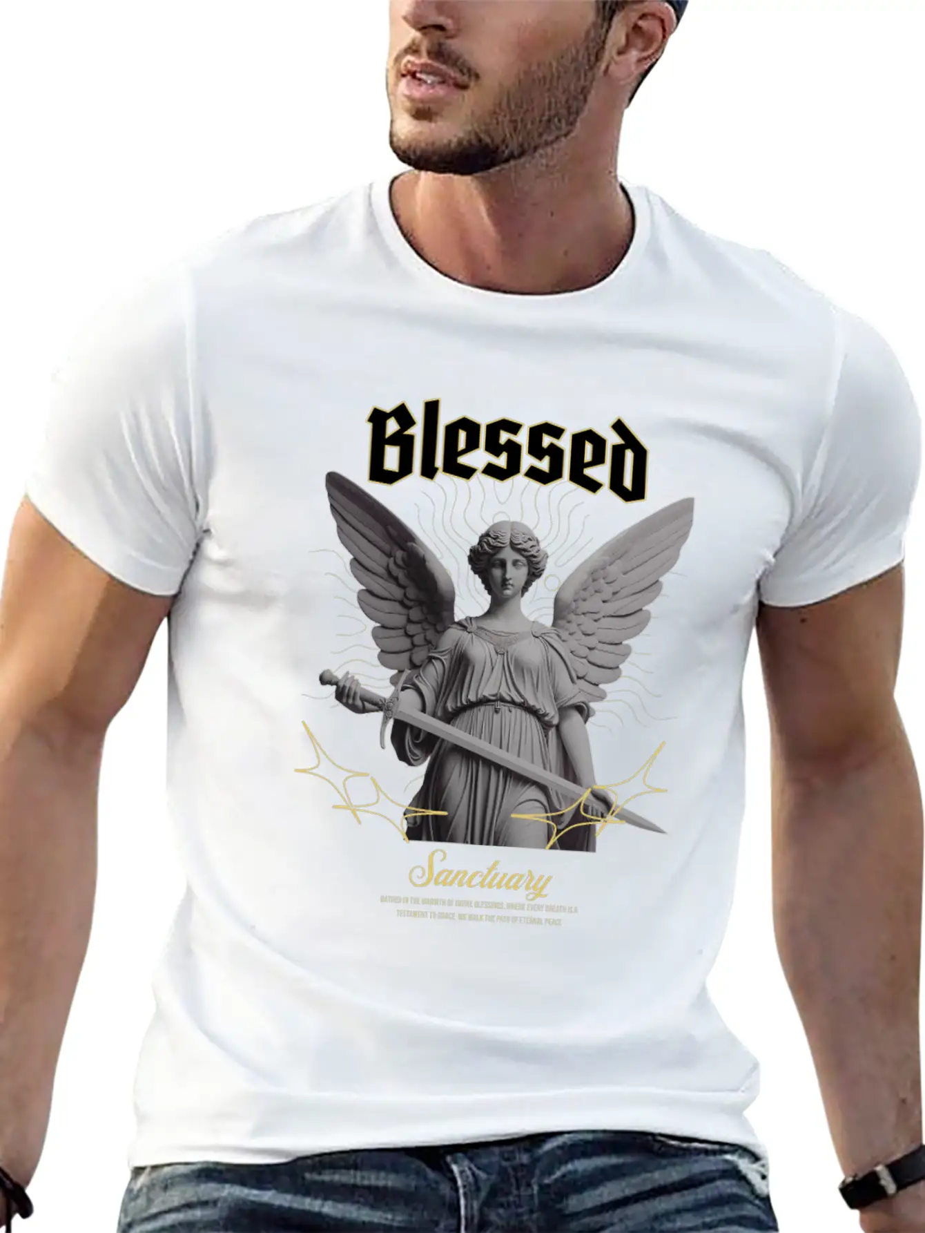 "Blessed Sanctuary" - Powerful Streetwear Design Breathable Soft Cotton T-Shirt – Timeless Casual Look