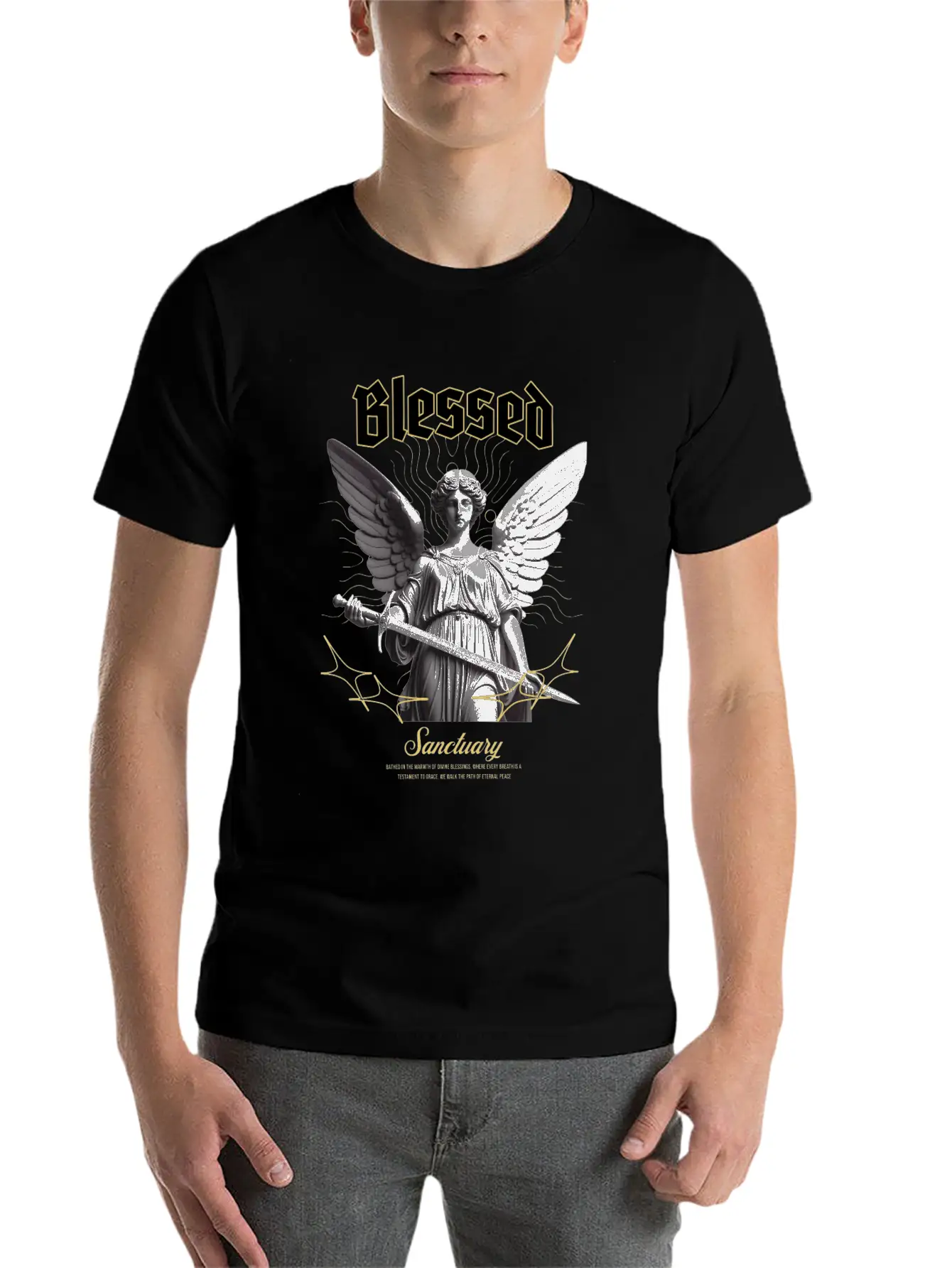 "Blessed Sanctuary" - Powerful Streetwear Design Breathable Soft Cotton T-Shirt – Timeless Casual Look
