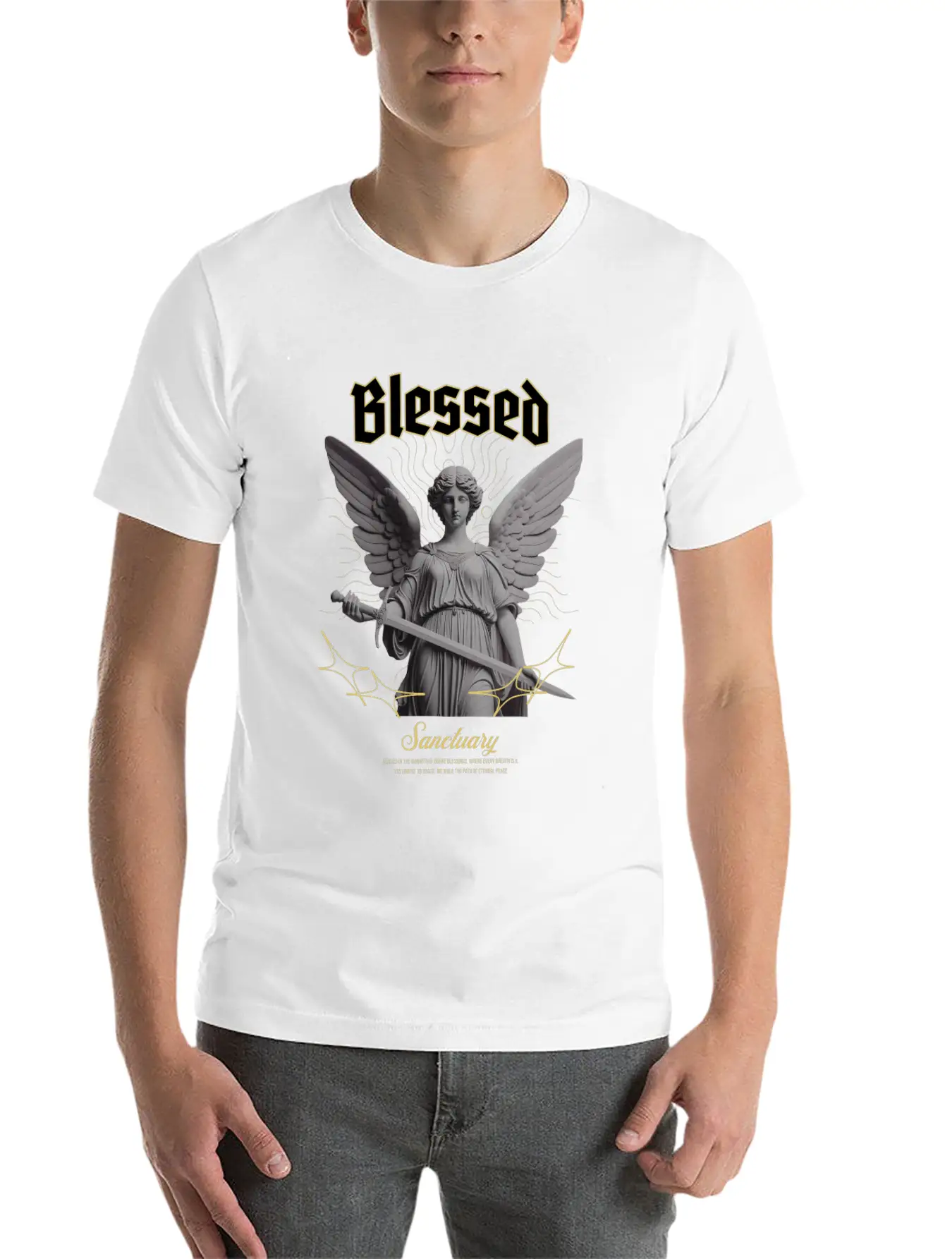 "Blessed Sanctuary" - Powerful Streetwear Design Breathable Soft Cotton T-Shirt – Timeless Casual Look