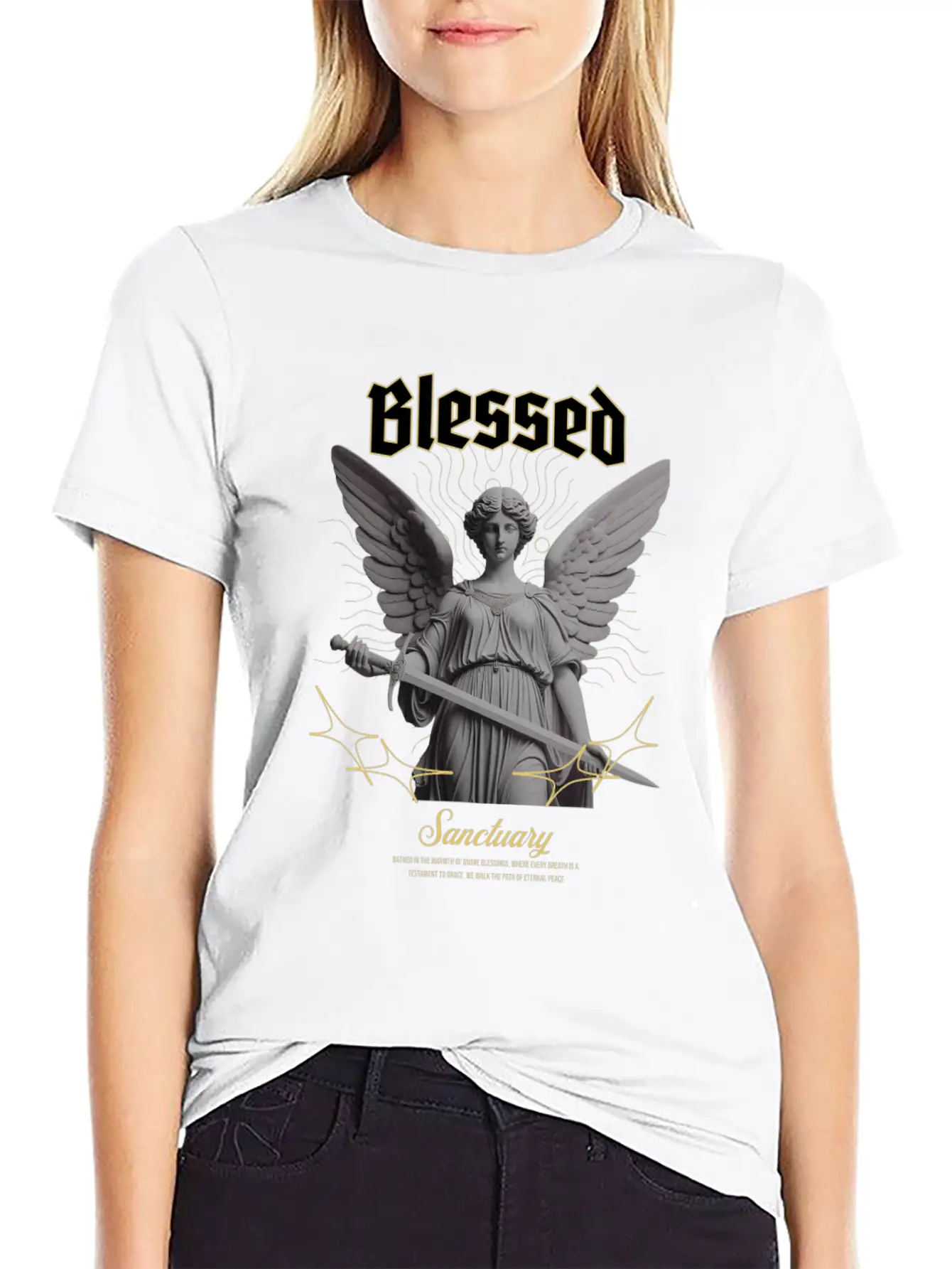 "Blessed Sanctuary" - Powerful Streetwear Design Breathable Soft Cotton T-Shirt – Timeless Casual Look