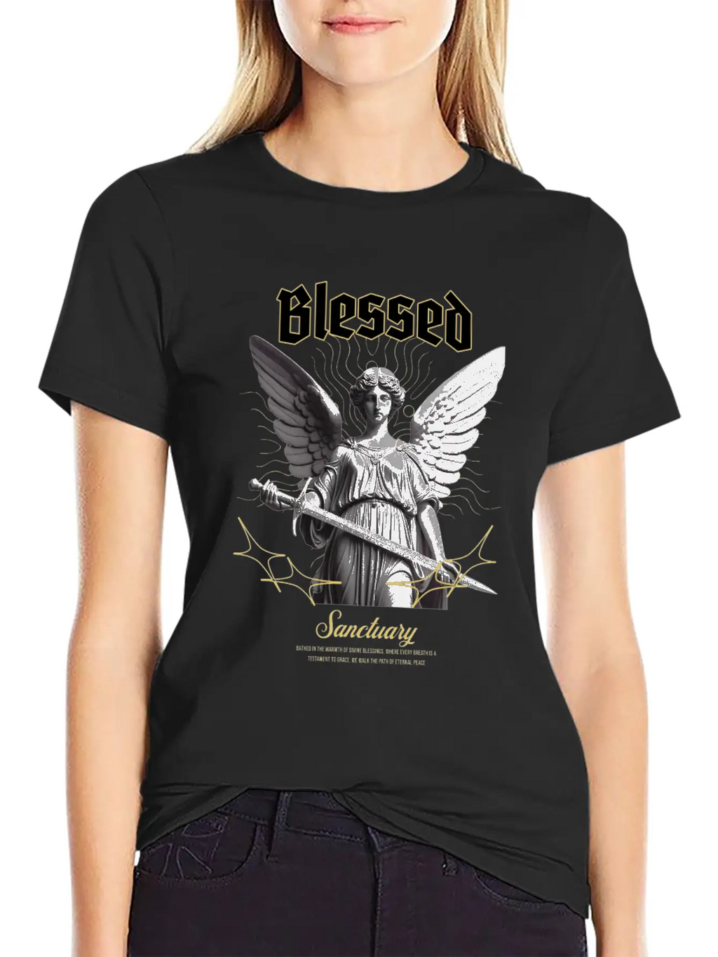 "Blessed Sanctuary" - Powerful Streetwear Design Breathable Soft Cotton T-Shirt – Timeless Casual Look