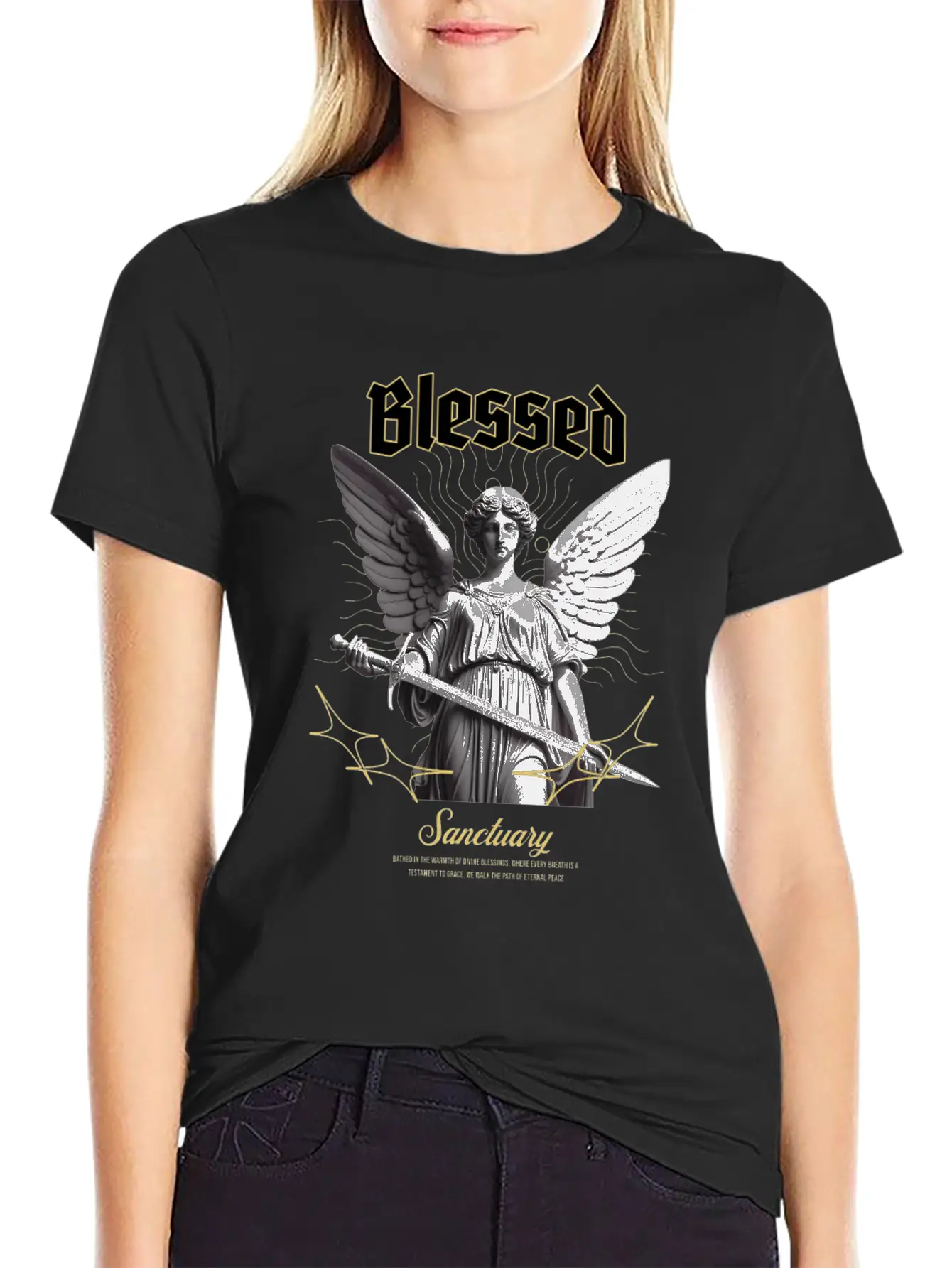 "Blessed Sanctuary" - Powerful Streetwear Design Breathable Soft Cotton T-Shirt – Timeless Casual Look