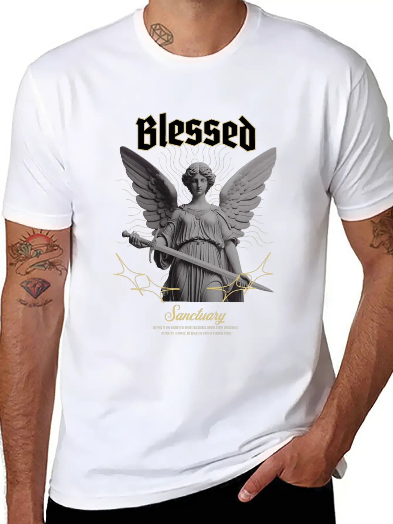 "Blessed Sanctuary" - Powerful Streetwear Design Breathable Soft Cotton T-Shirt – Timeless Casual Look