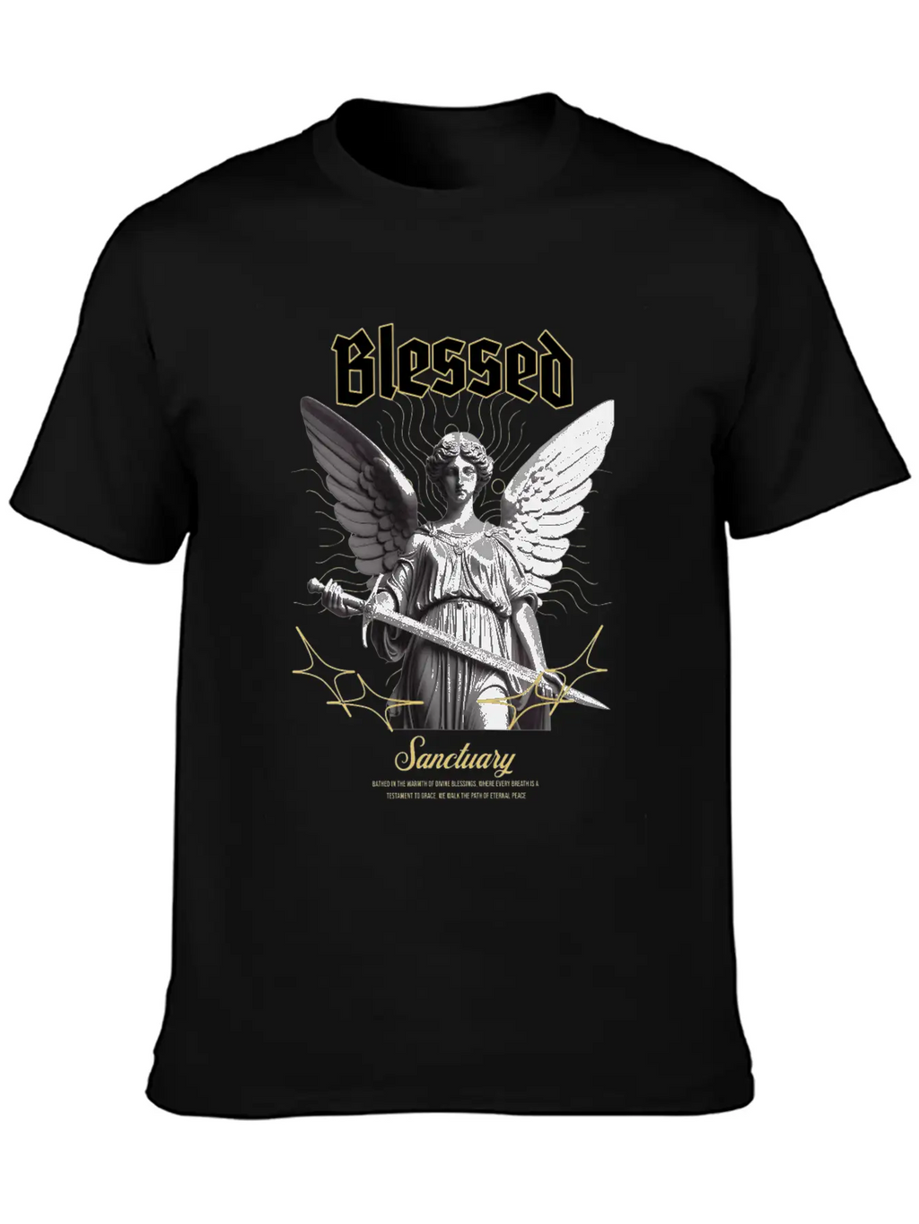 "Blessed Sanctuary" - Powerful Streetwear Design Breathable Soft Cotton T-Shirt – Timeless Casual Look
