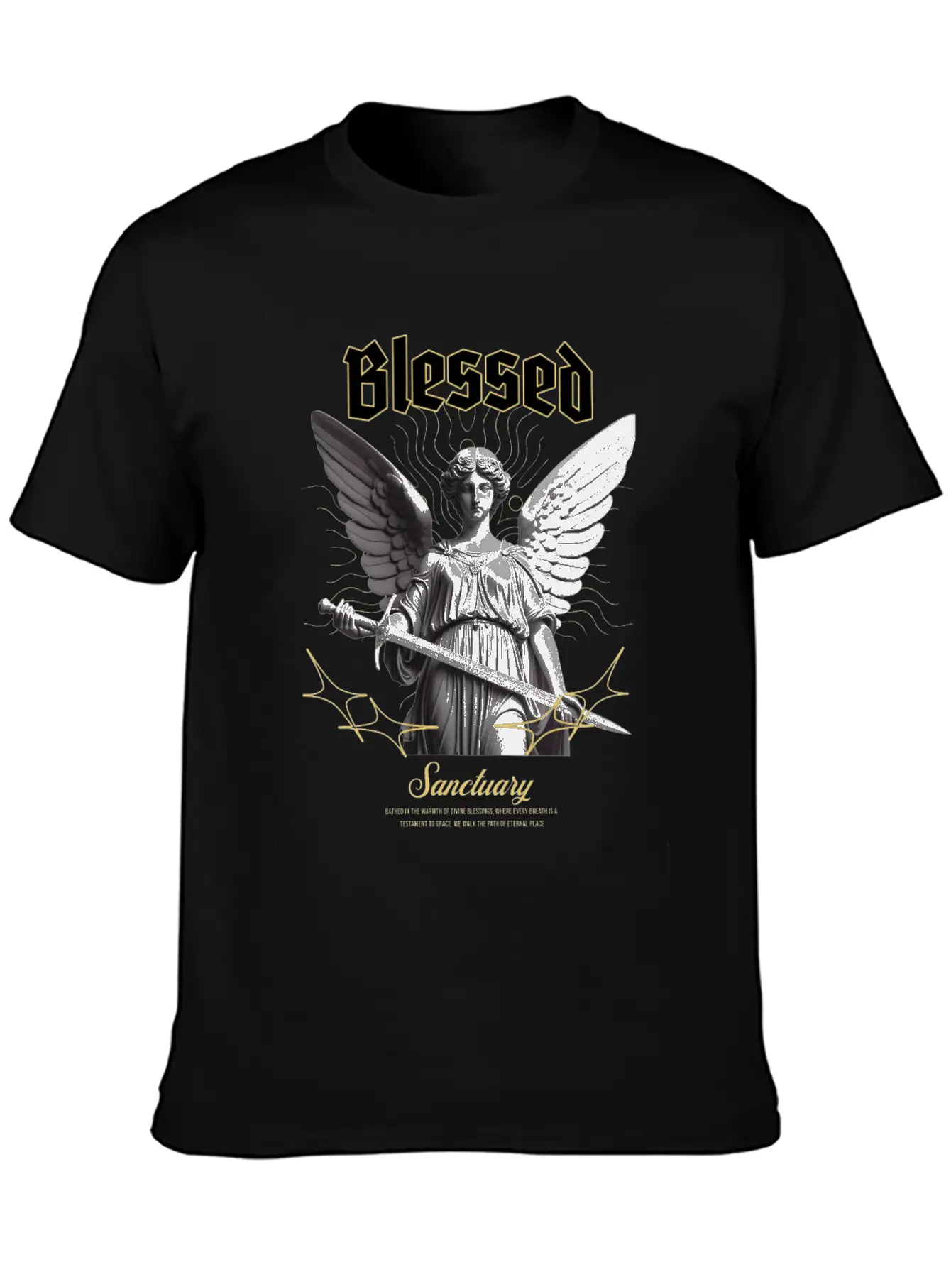 "Blessed Sanctuary" - Powerful Streetwear Design Breathable Soft Cotton T-Shirt – Timeless Casual Look