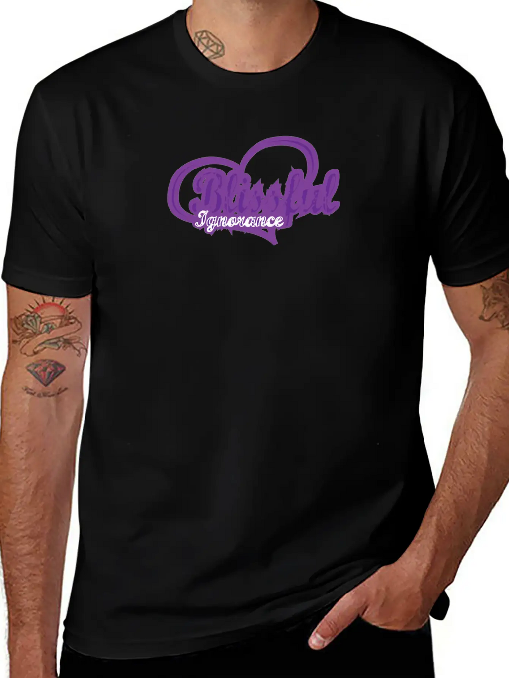 Blissful Ignorance - Purple Unisex Casual T-Shirt – Clean Design For Daily Comfort