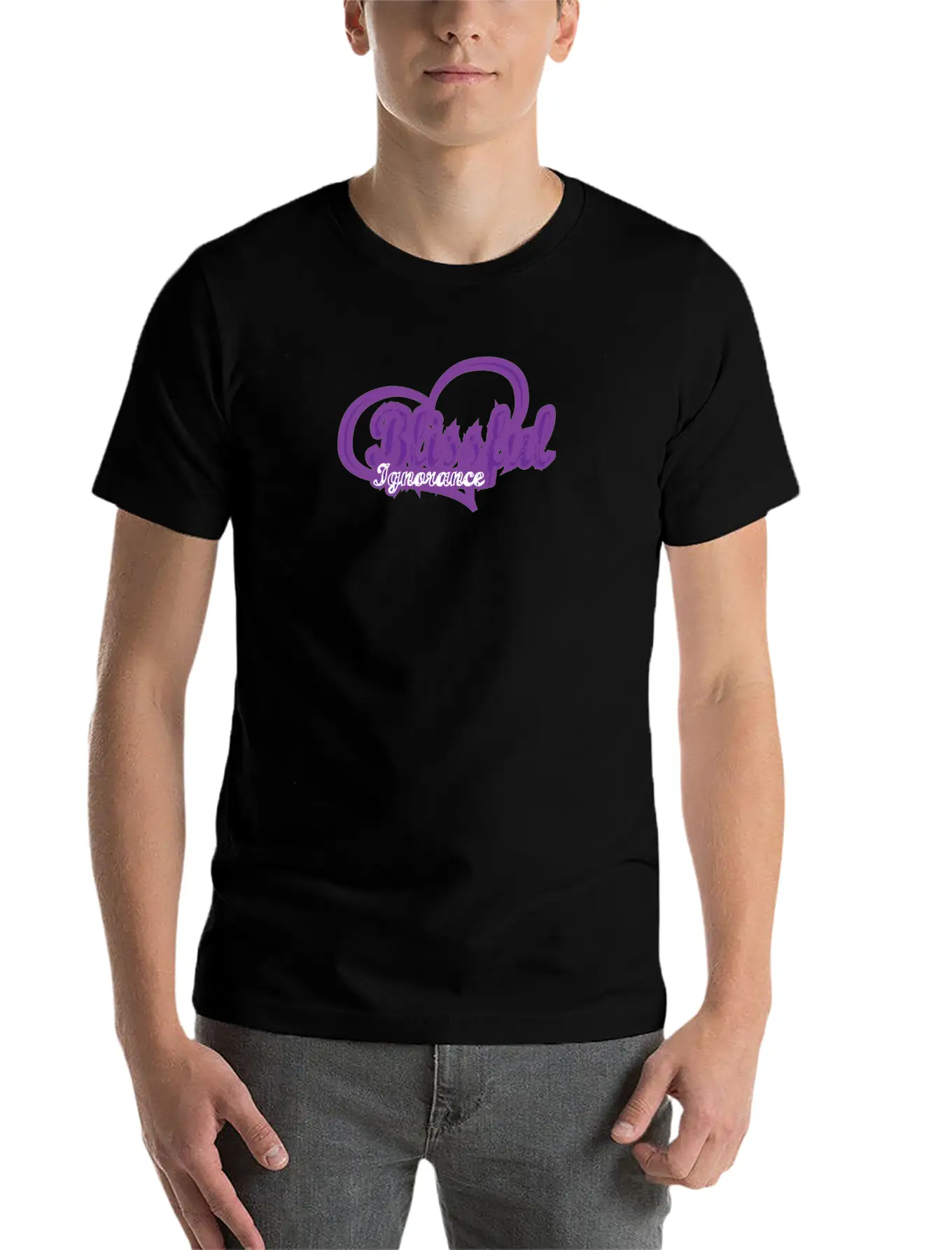 Blissful Ignorance - Purple Unisex Casual T-Shirt – Clean Design For Daily Comfort