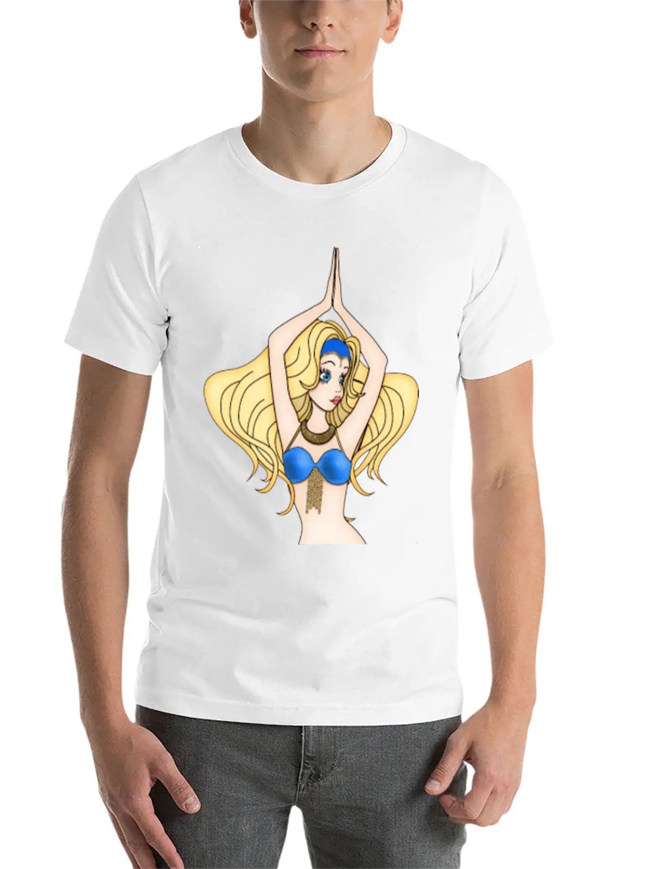 Blonde Hair Bellydancer Breathable Soft Cotton T-Shirt – Timeless Casual Look