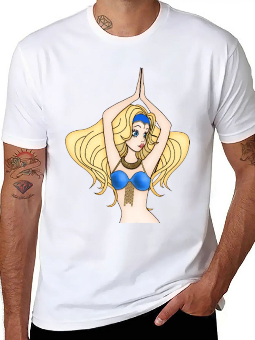 Blonde Hair Bellydancer Breathable Soft Cotton T-Shirt – Timeless Casual Look