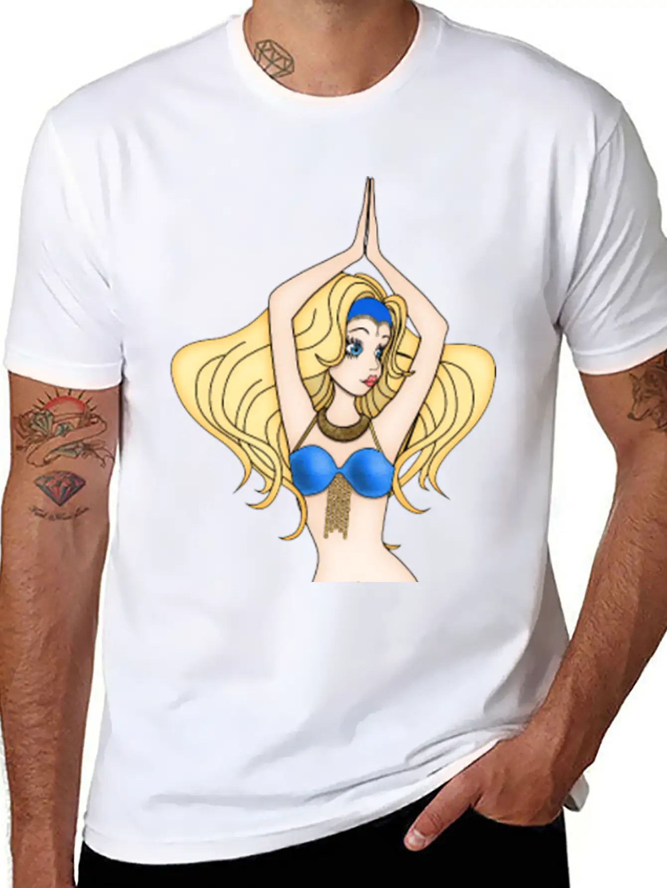 Blonde Hair Bellydancer Breathable Soft Cotton T-Shirt – Timeless Casual Look