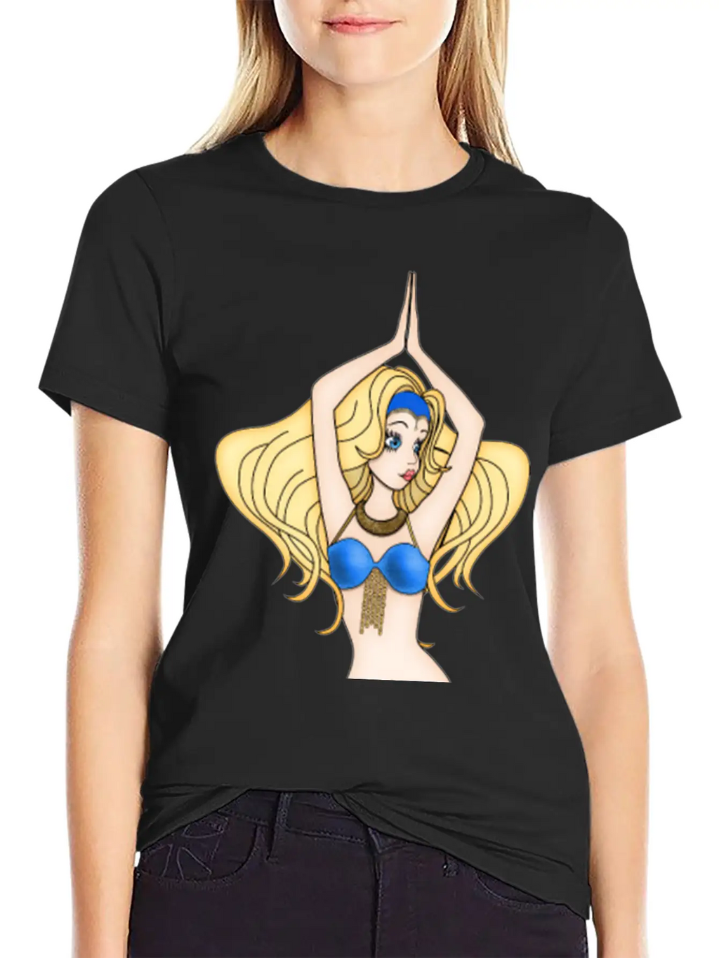 Blonde Hair Bellydancer Breathable Soft Cotton T-Shirt – Timeless Casual Look
