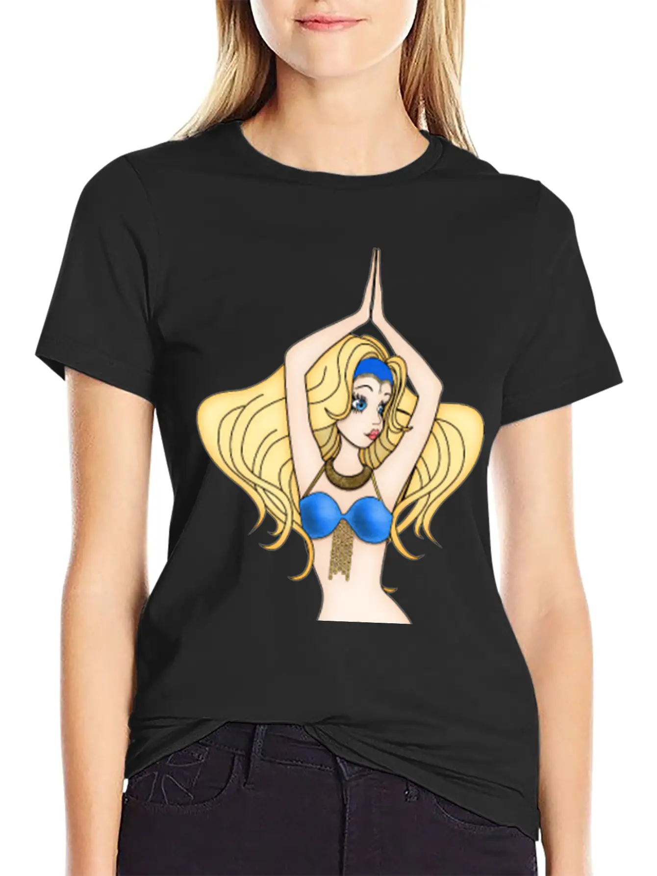 Blonde Hair Bellydancer Breathable Soft Cotton T-Shirt – Timeless Casual Look