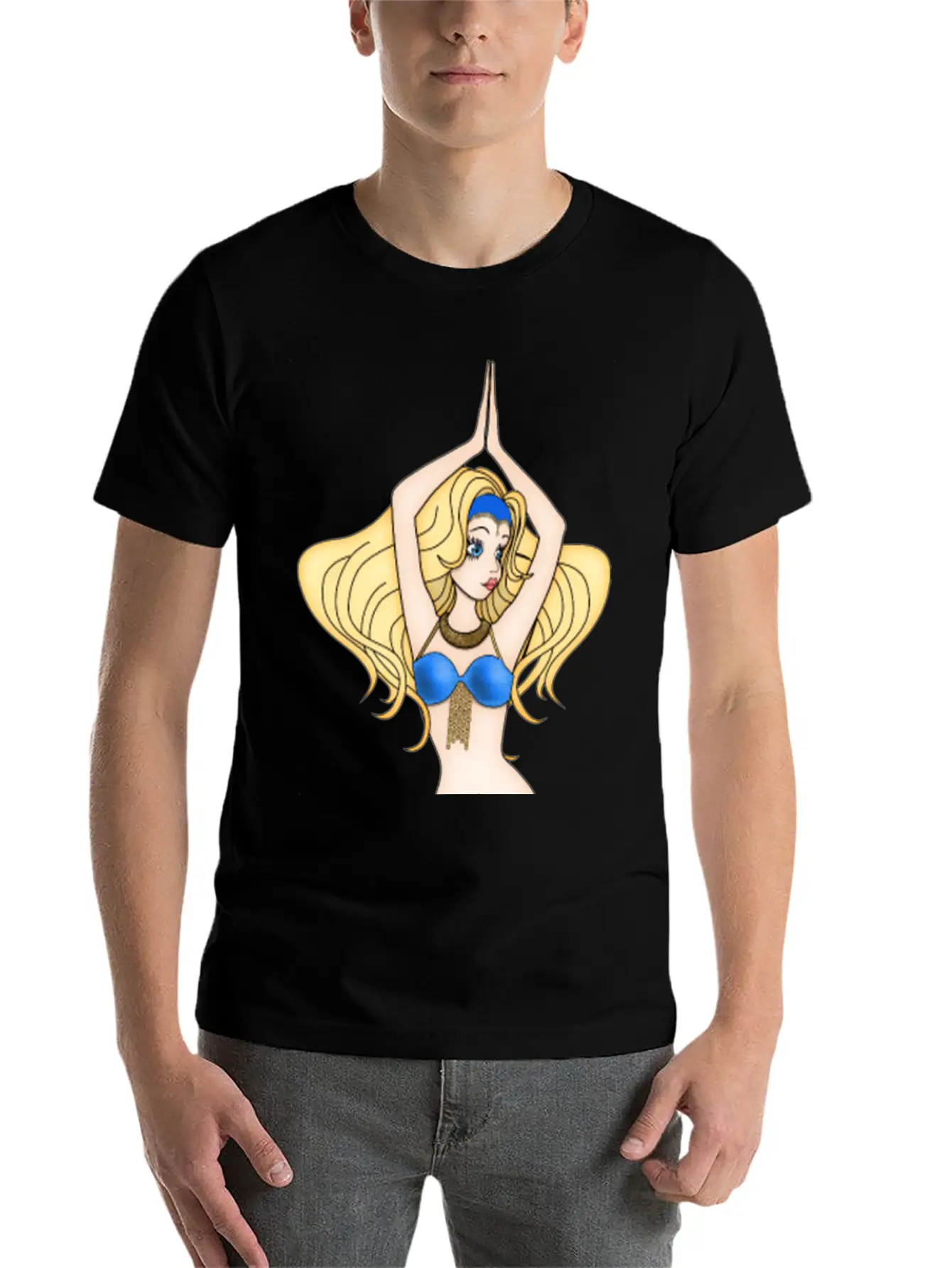 Blonde Hair Bellydancer Breathable Soft Cotton T-Shirt – Timeless Casual Look