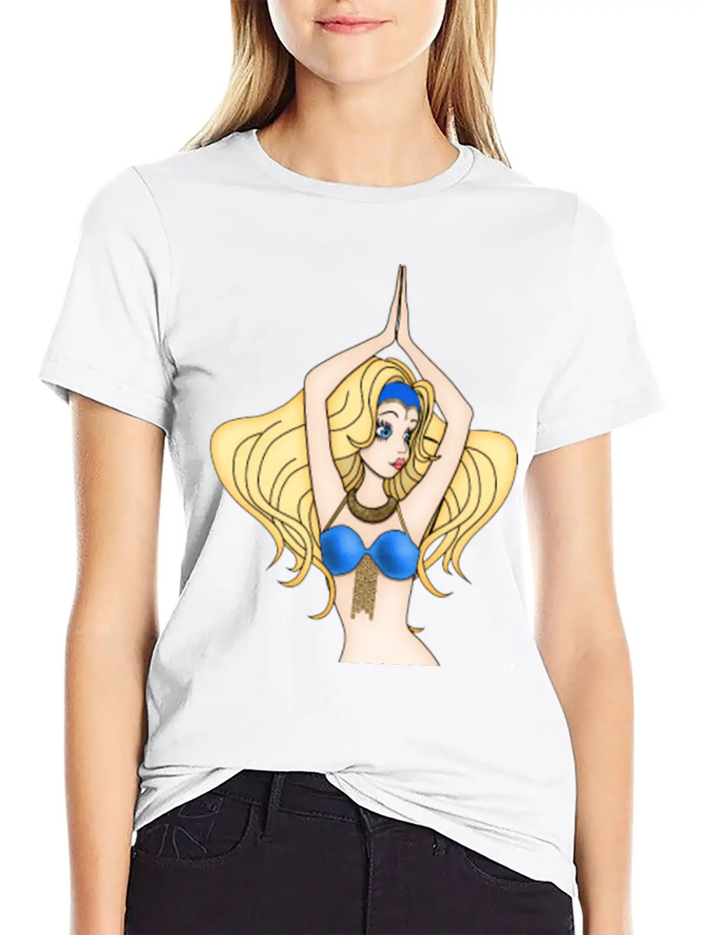 Blonde Hair Bellydancer Breathable Soft Cotton T-Shirt – Timeless Casual Look