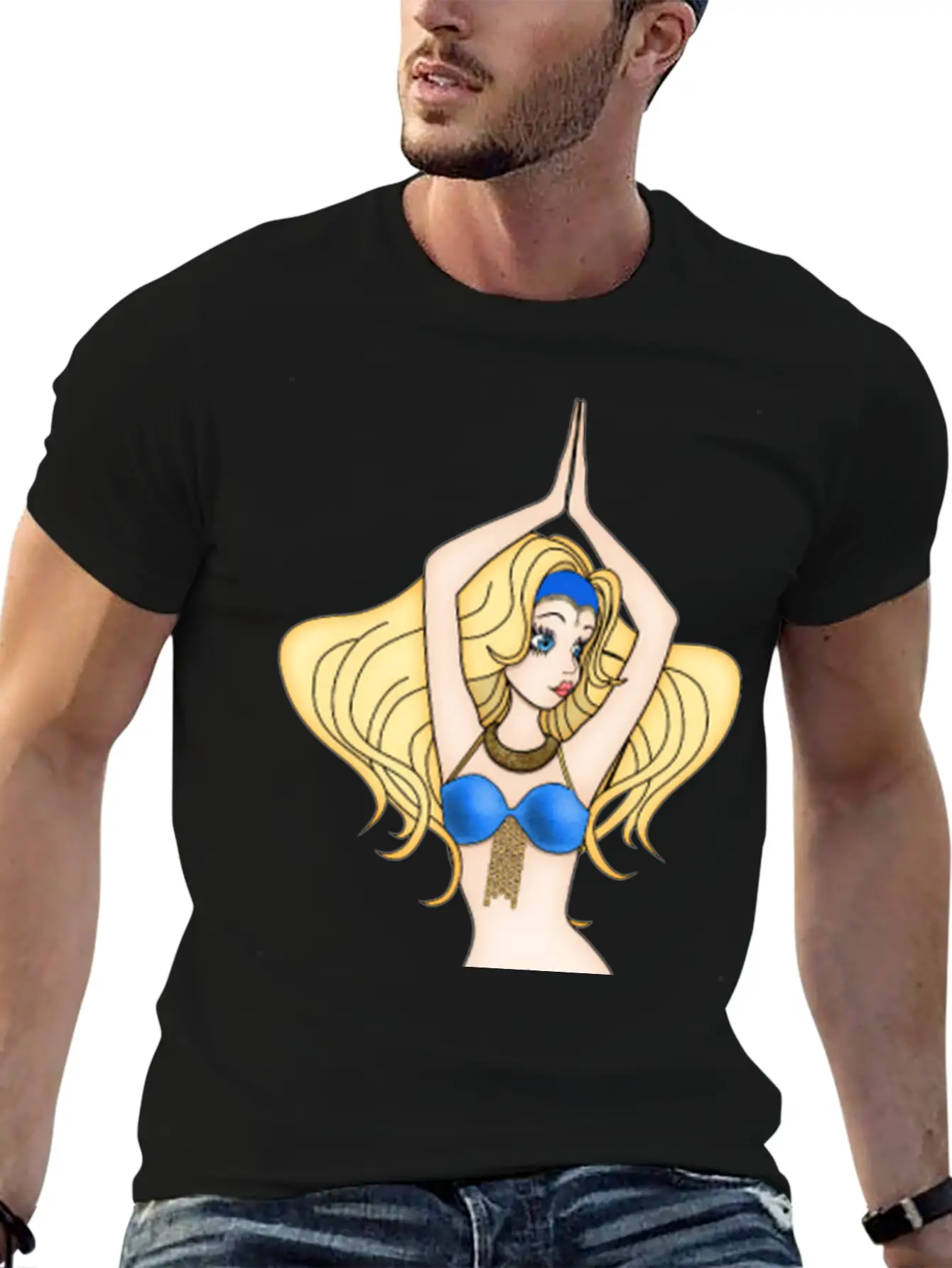 Blonde Hair Bellydancer Breathable Soft Cotton T-Shirt – Timeless Casual Look
