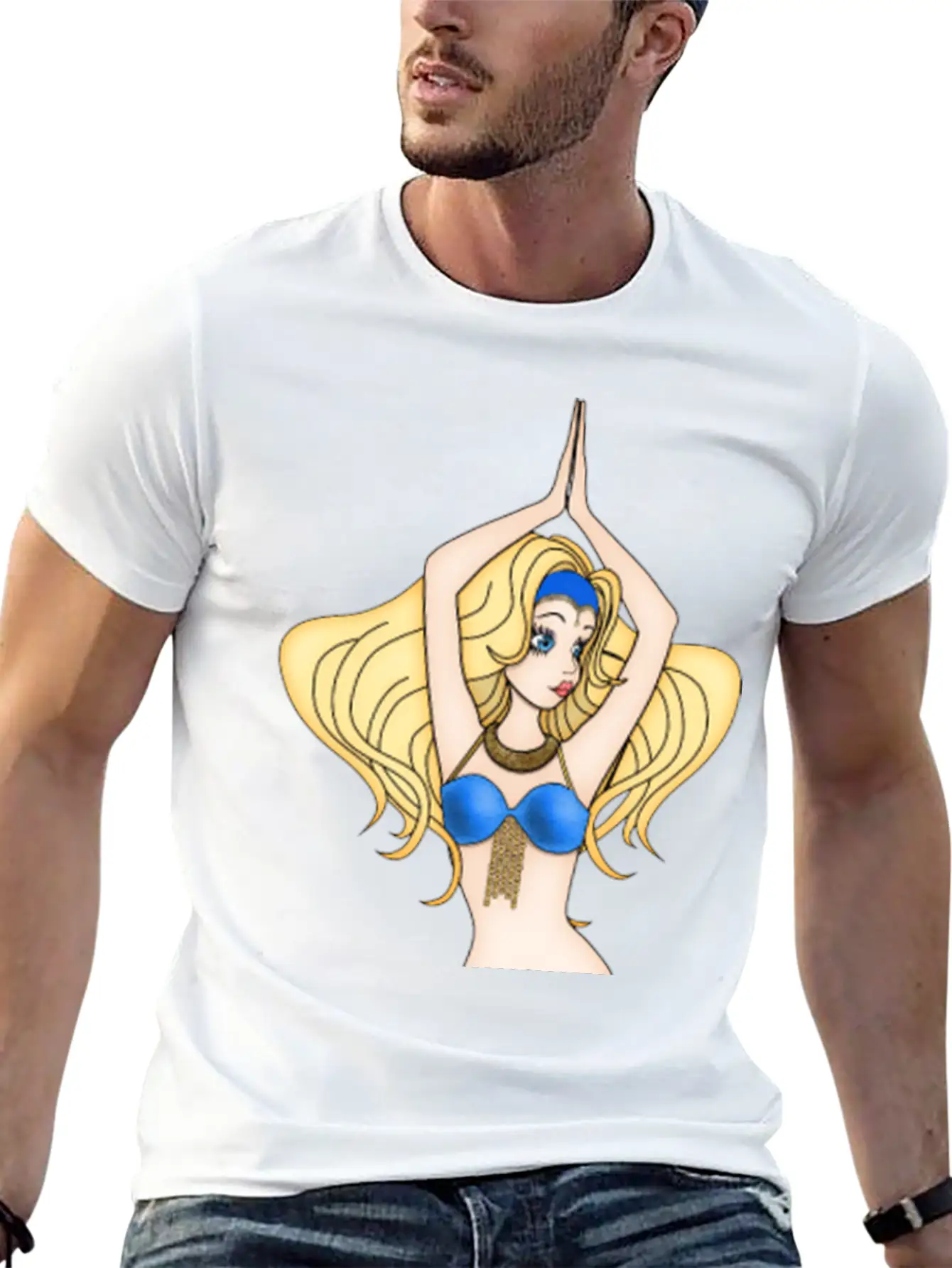 Blonde Hair Bellydancer Breathable Soft Cotton T-Shirt – Timeless Casual Look