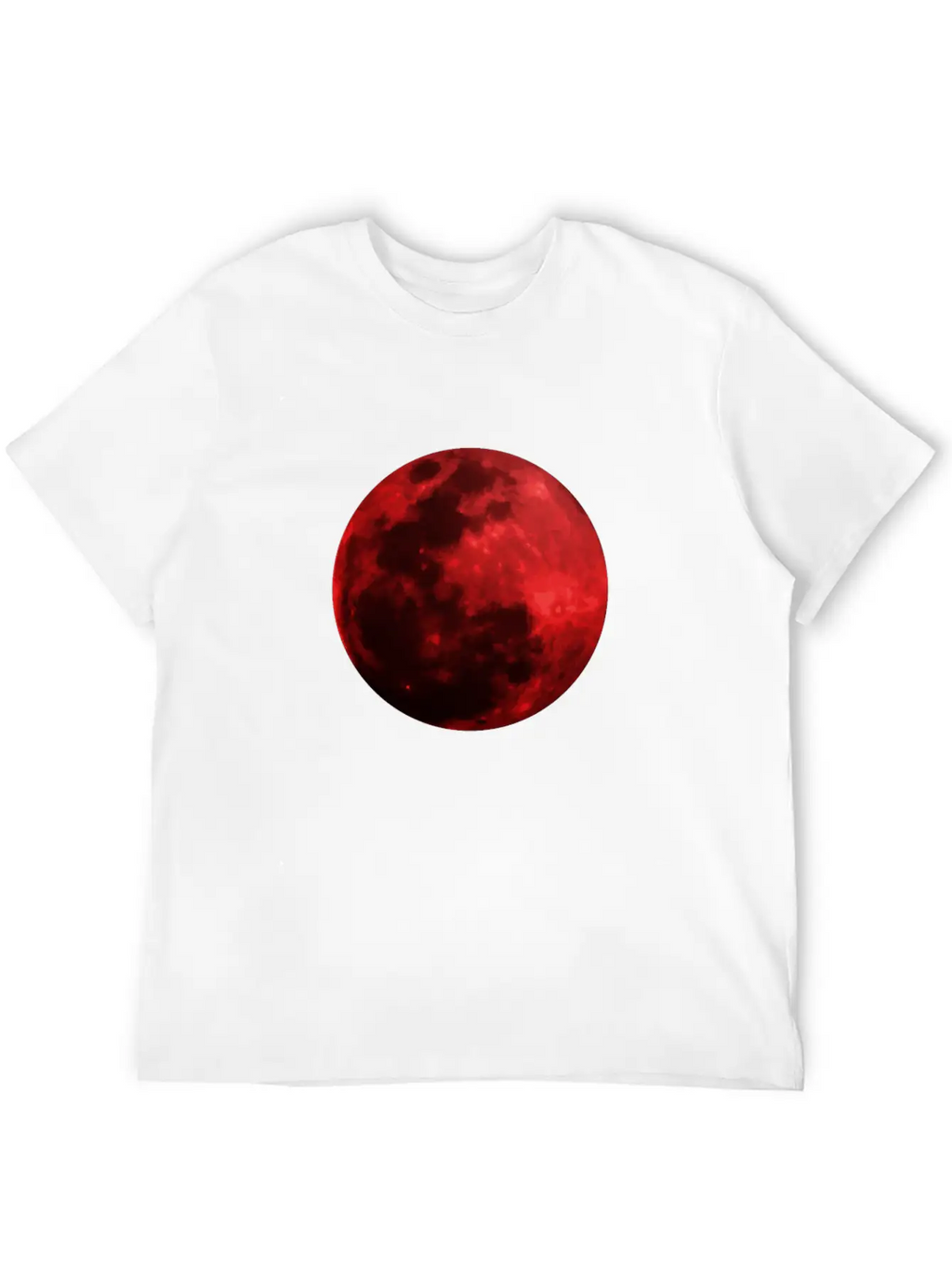 Blood Moon - Space - Graphic Realistic Unisex Short Sleeve Soft Cotton T-Shirt – Casual Everyday Wear