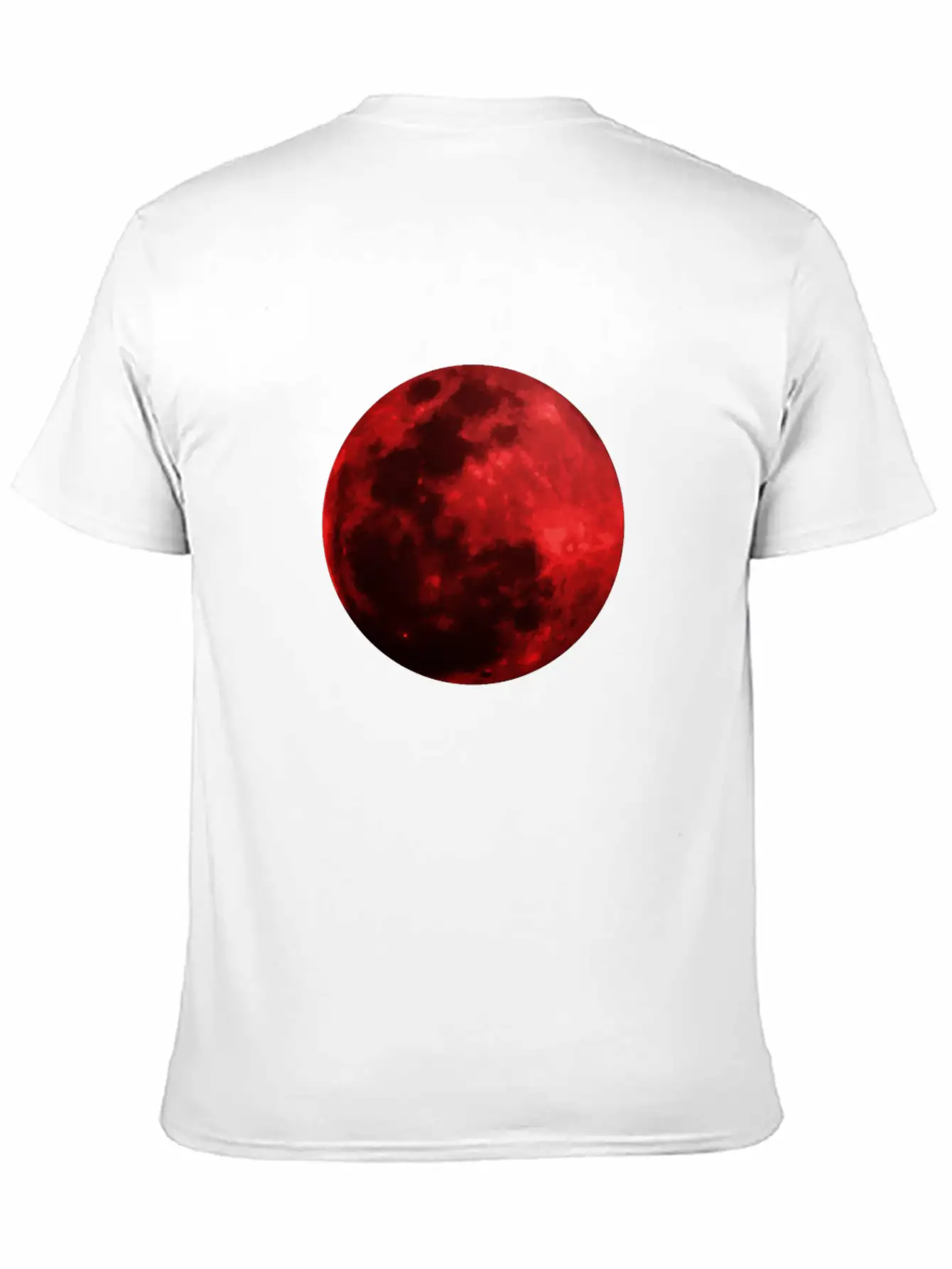 Blood Moon - Space - Graphic Realistic Unisex Short Sleeve Soft Cotton T-Shirt – Casual Everyday Wear
