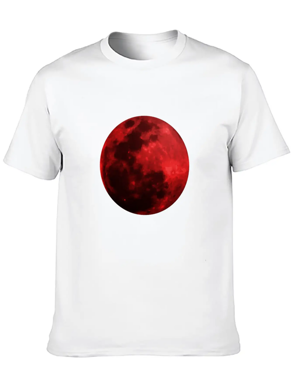 Blood Moon - Space - Graphic Realistic Unisex Short Sleeve Soft Cotton T-Shirt – Casual Everyday Wear