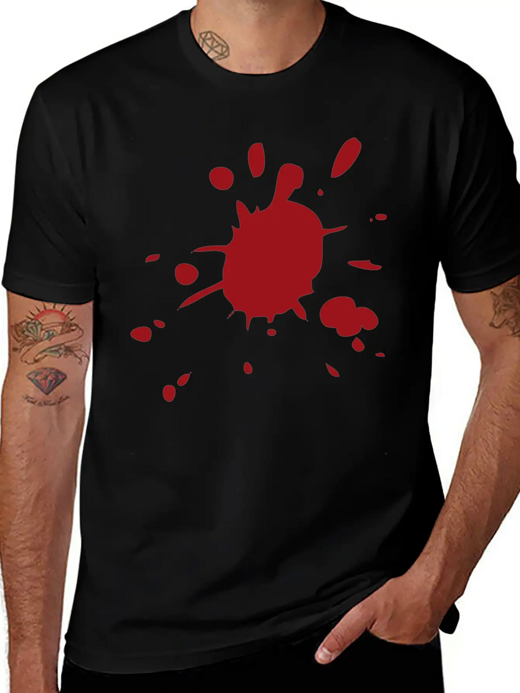 Blood Splatter Breathable Soft Cotton T-Shirt – Timeless Casual Look