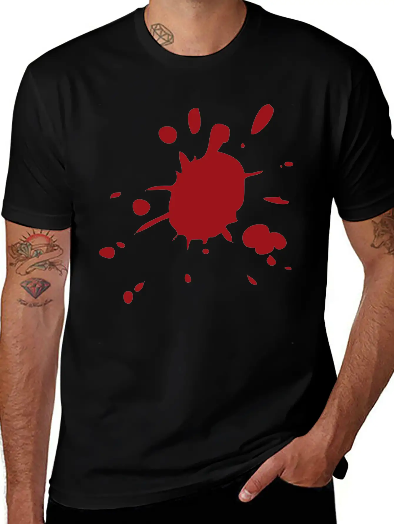 Blood Splatter Breathable Soft Cotton T-Shirt – Timeless Casual Look