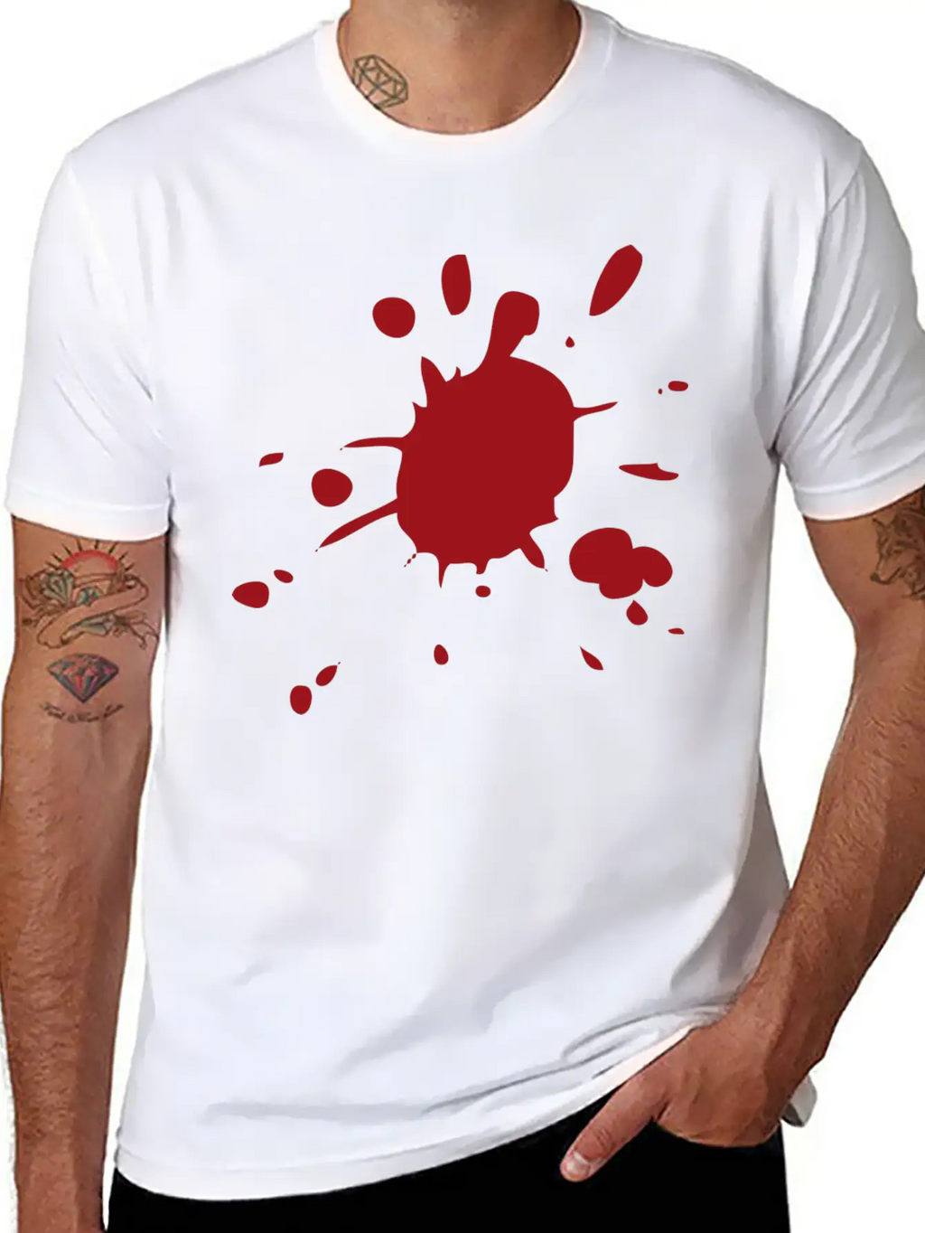 Blood Splatter Breathable Soft Cotton T-Shirt – Timeless Casual Look