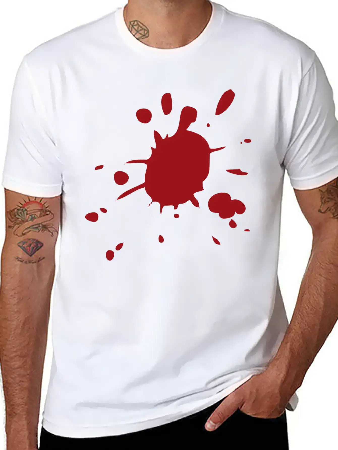 Blood Splatter Breathable Soft Cotton T-Shirt – Timeless Casual Look