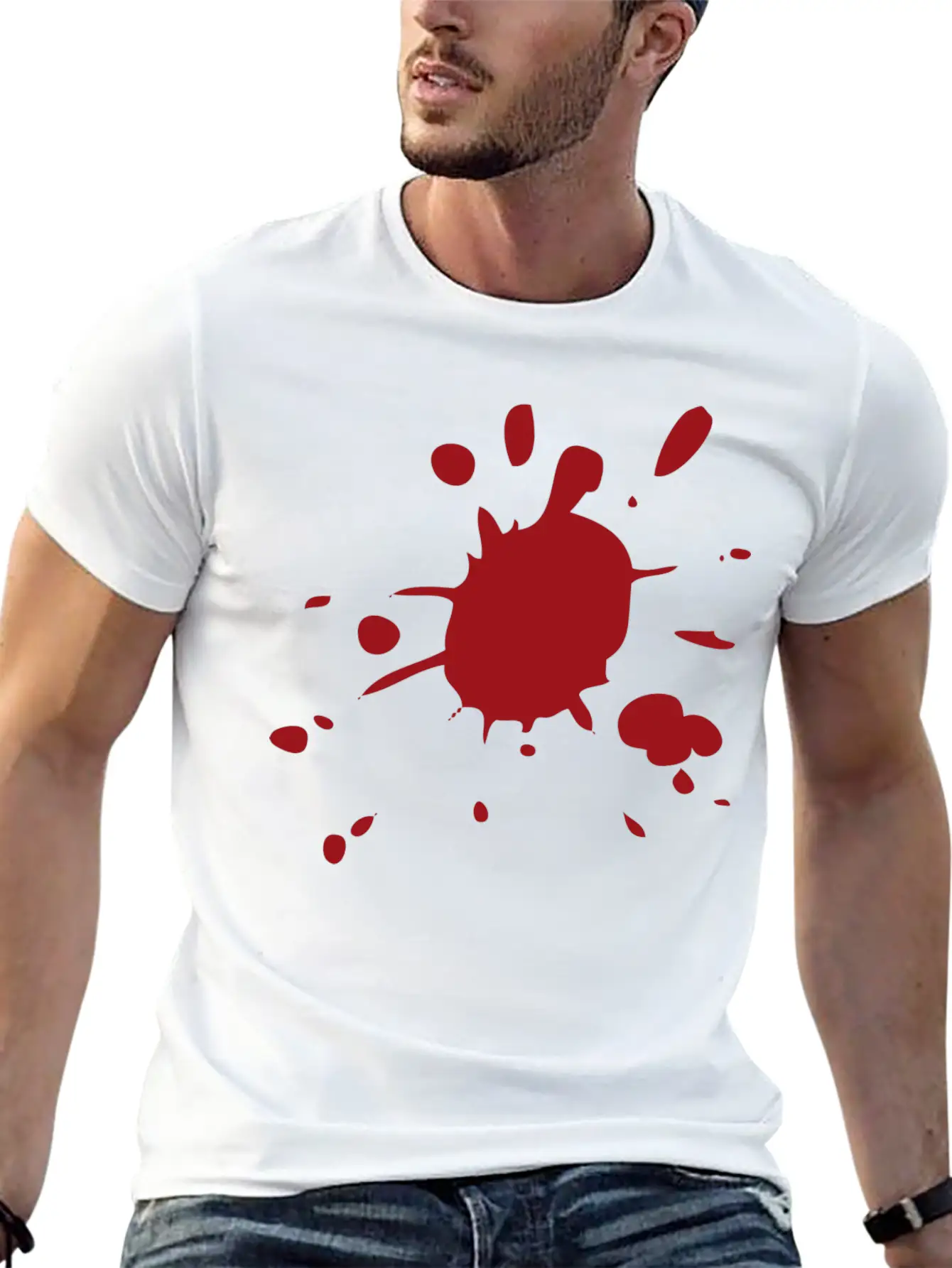 Blood Splatter Breathable Soft Cotton T-Shirt – Timeless Casual Look