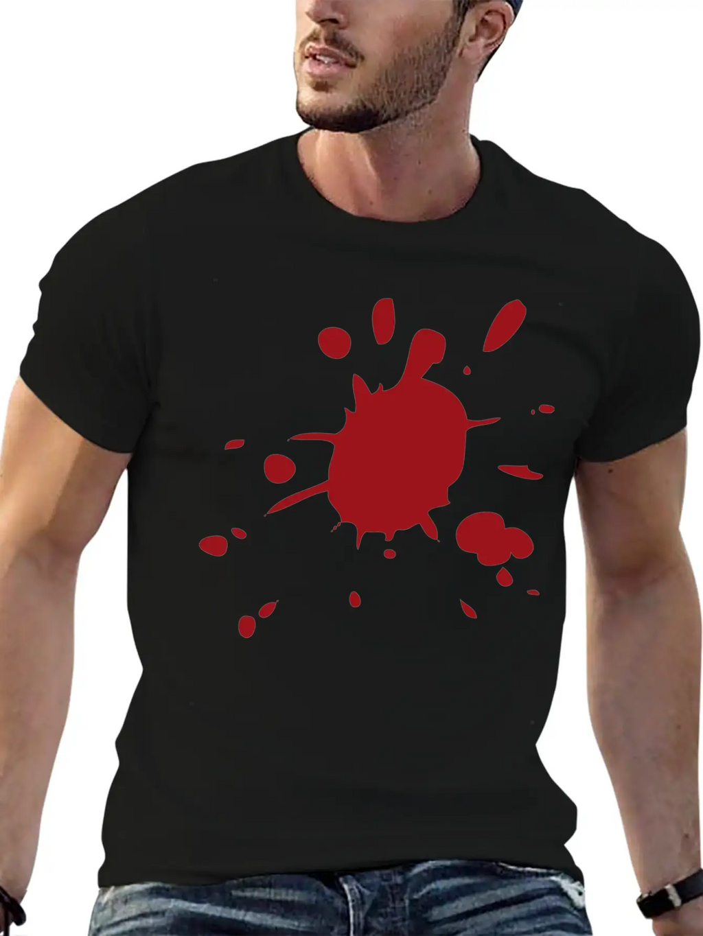 Blood Splatter Breathable Soft Cotton T-Shirt – Timeless Casual Look