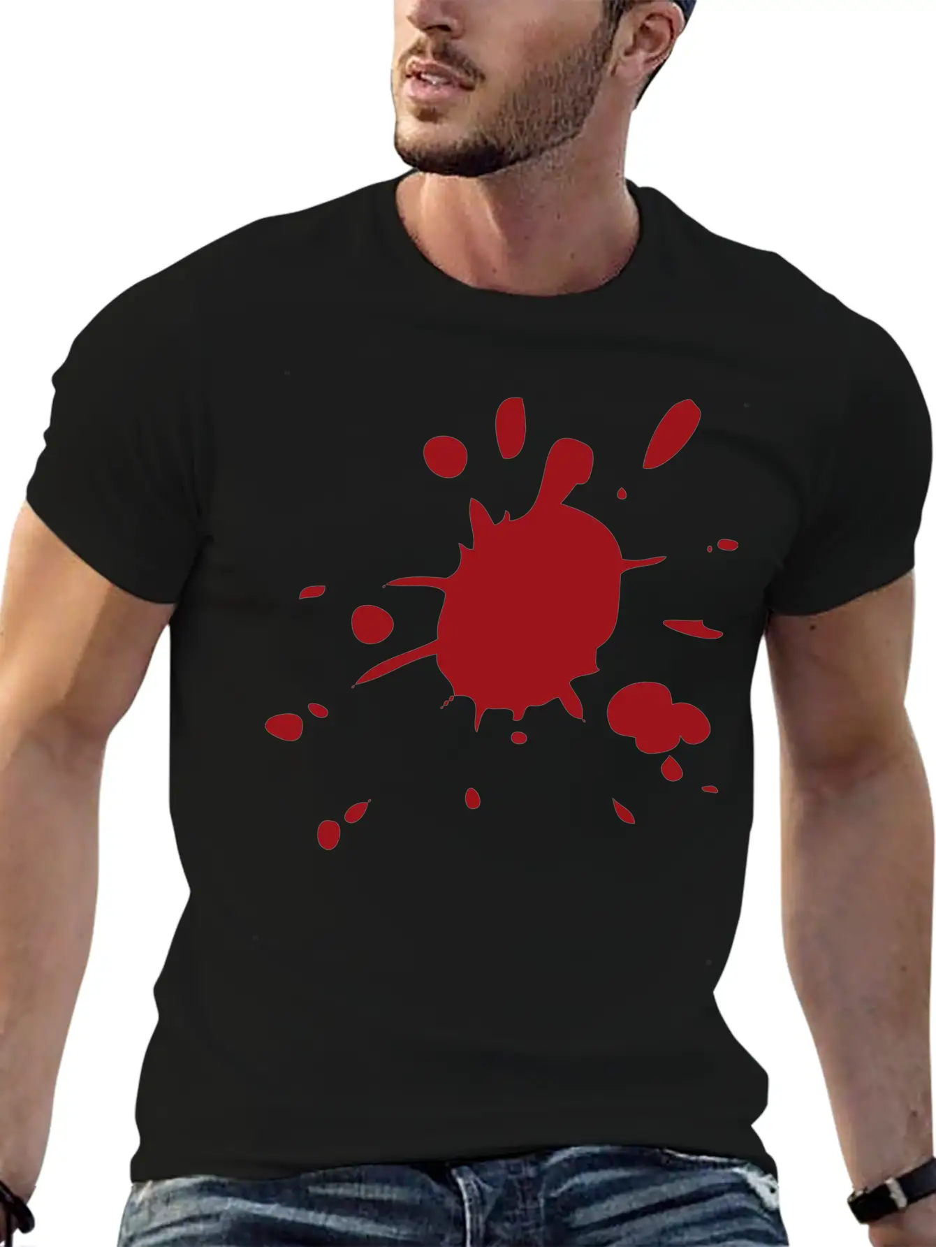 Blood Splatter Breathable Soft Cotton T-Shirt – Timeless Casual Look