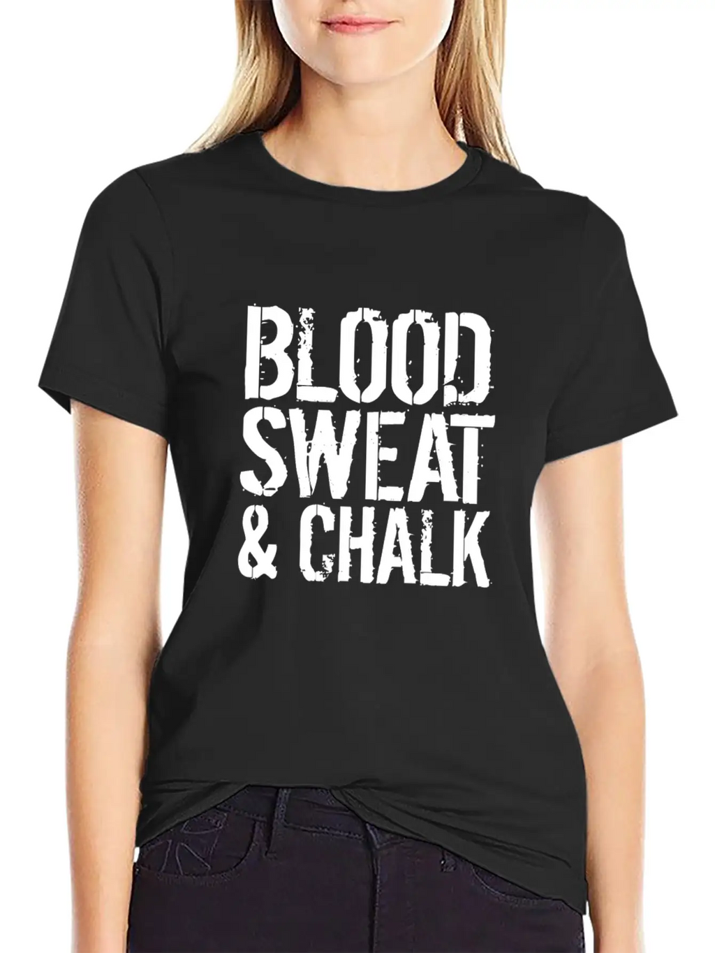 Blood Sweat Chalk Fun Athlete Gift Idea Unisex Short Sleeve Soft Cotton T-Shirt – Casual Everyday Wear