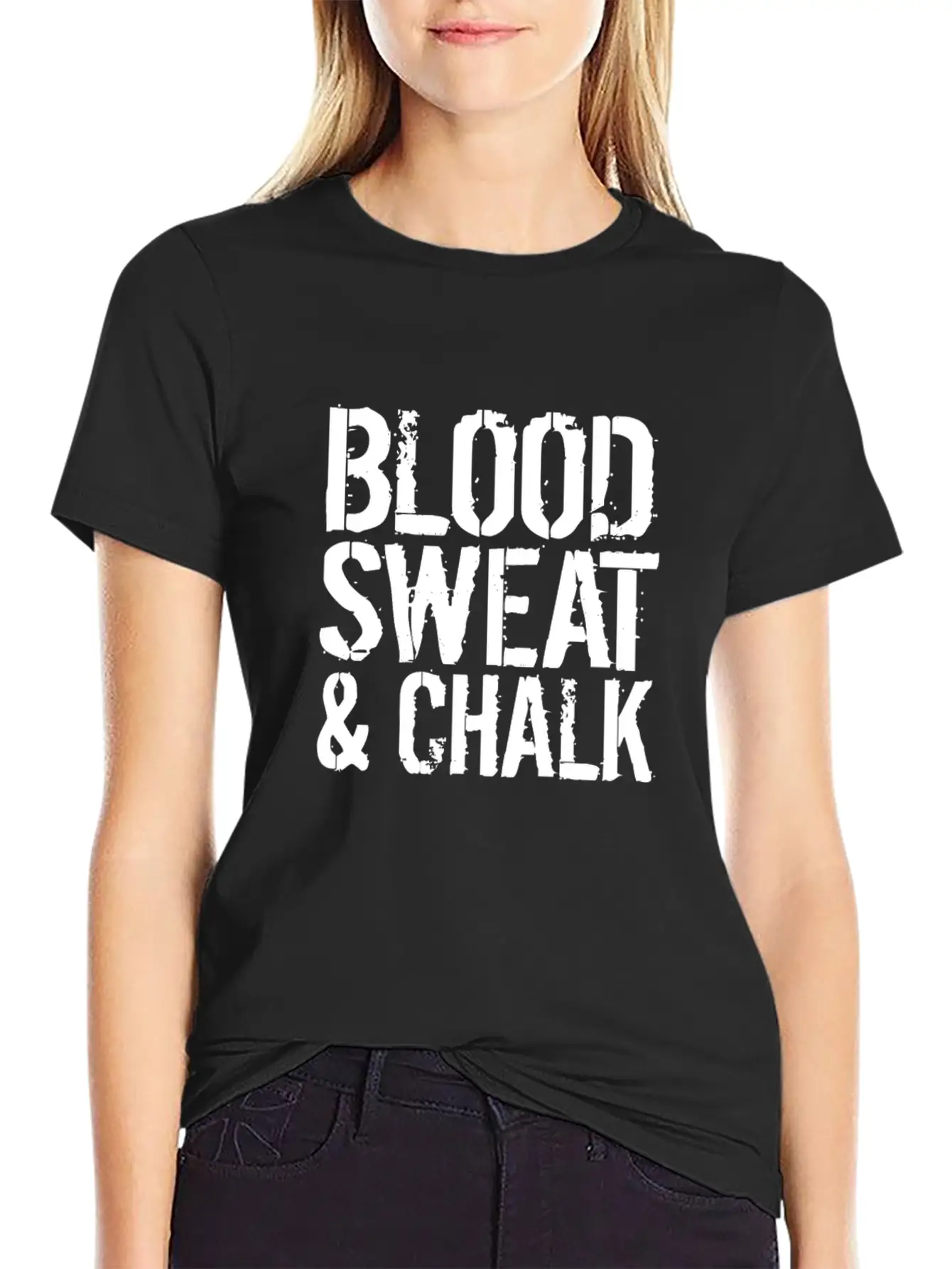 Blood Sweat Chalk Fun Athlete Gift Idea Unisex Short Sleeve Soft Cotton T-Shirt – Casual Everyday Wear