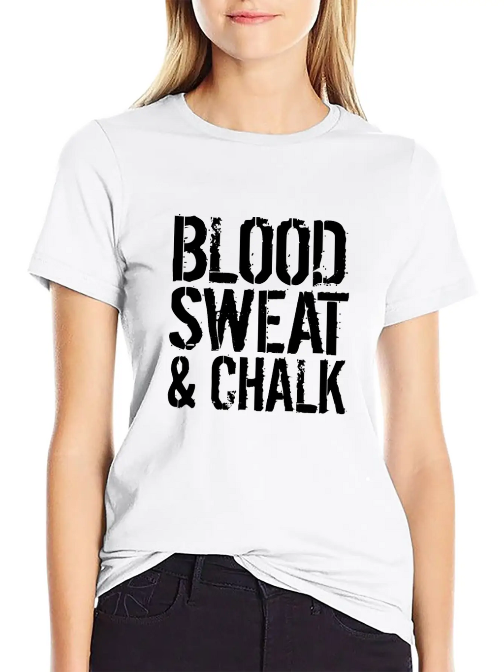 Blood Sweat Chalk Fun Athlete Gift Idea Unisex Short Sleeve Soft Cotton T-Shirt – Casual Everyday Wear