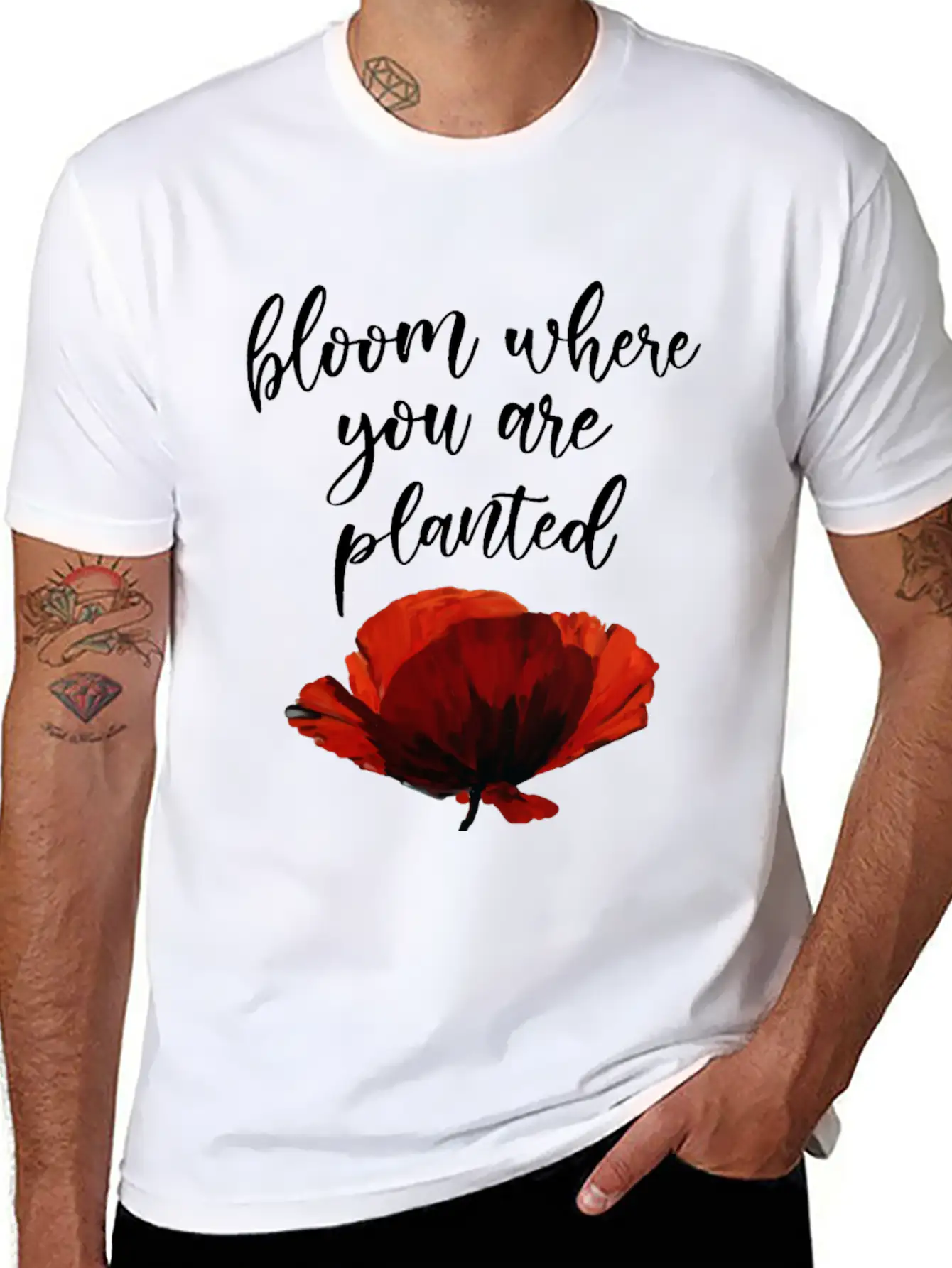 Bloom Where You Are Planted Essential Cotton Tee For Daily Outfits – Unisex Style