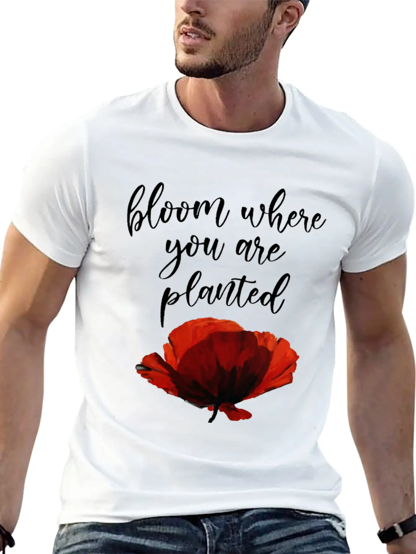 Bloom Where You Are Planted Essential Cotton Tee For Daily Outfits – Unisex Style