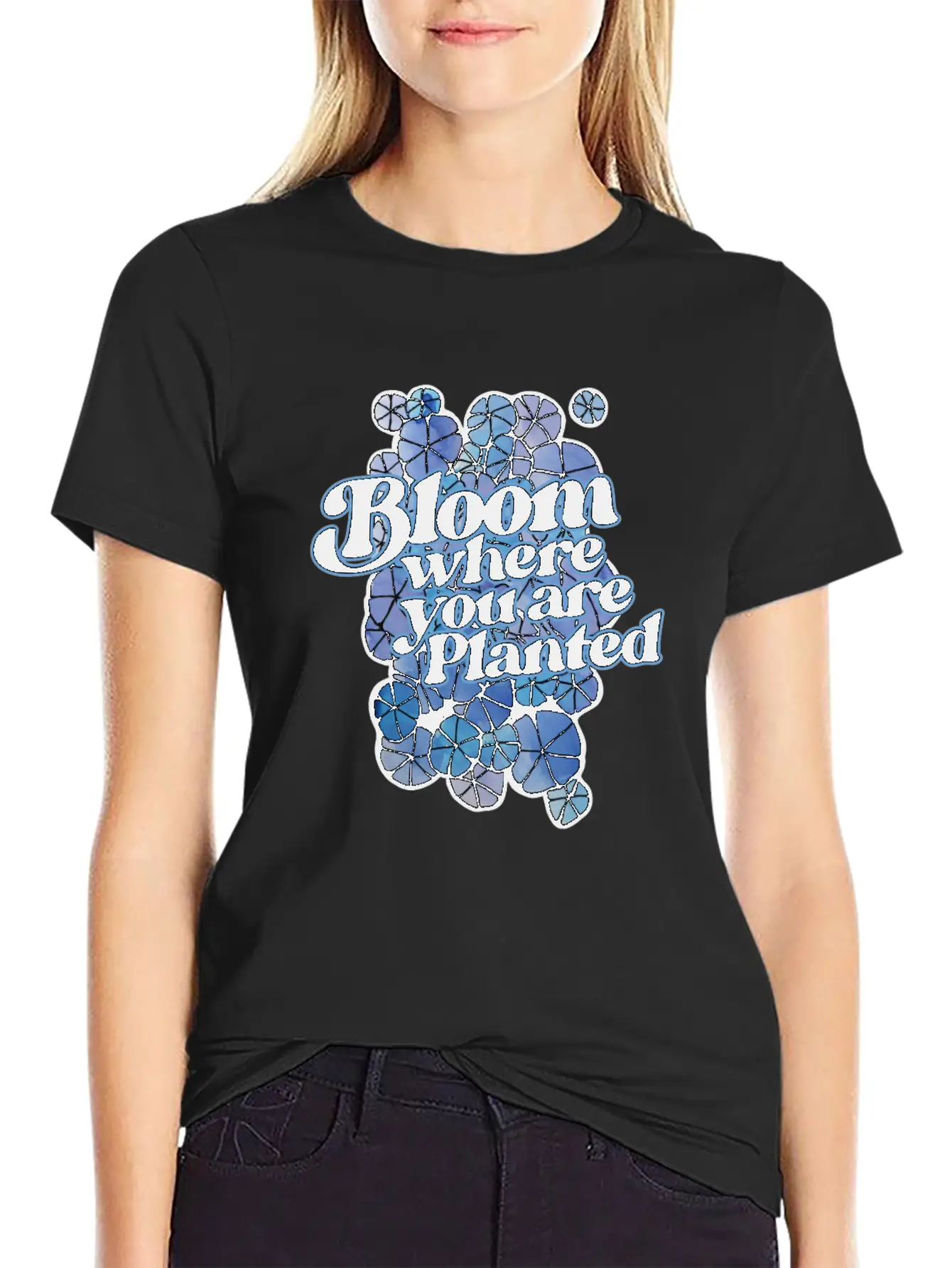 Bloom Where You Are Planted Unisex Short Sleeve Soft Cotton T-Shirt – Casual Everyday Wear