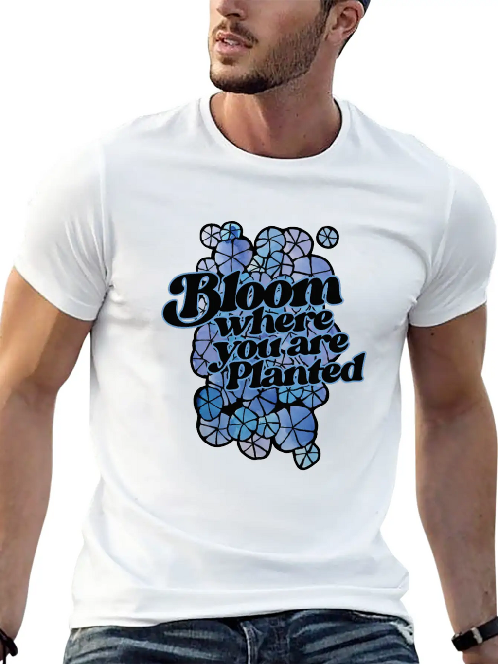 Bloom Where You Are Planted Unisex Short Sleeve Soft Cotton T-Shirt – Casual Everyday Wear