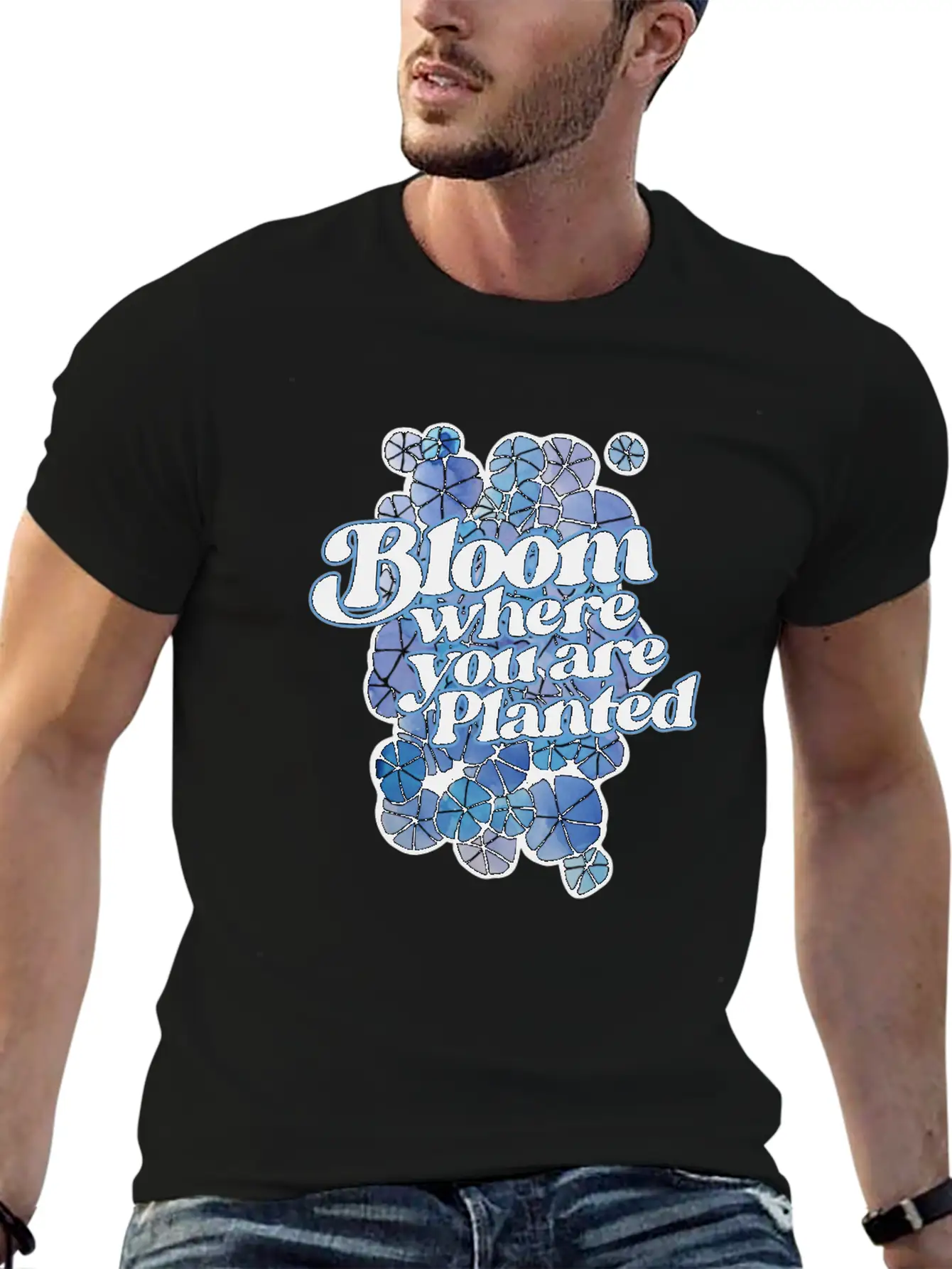 Bloom Where You Are Planted Unisex Short Sleeve Soft Cotton T-Shirt – Casual Everyday Wear