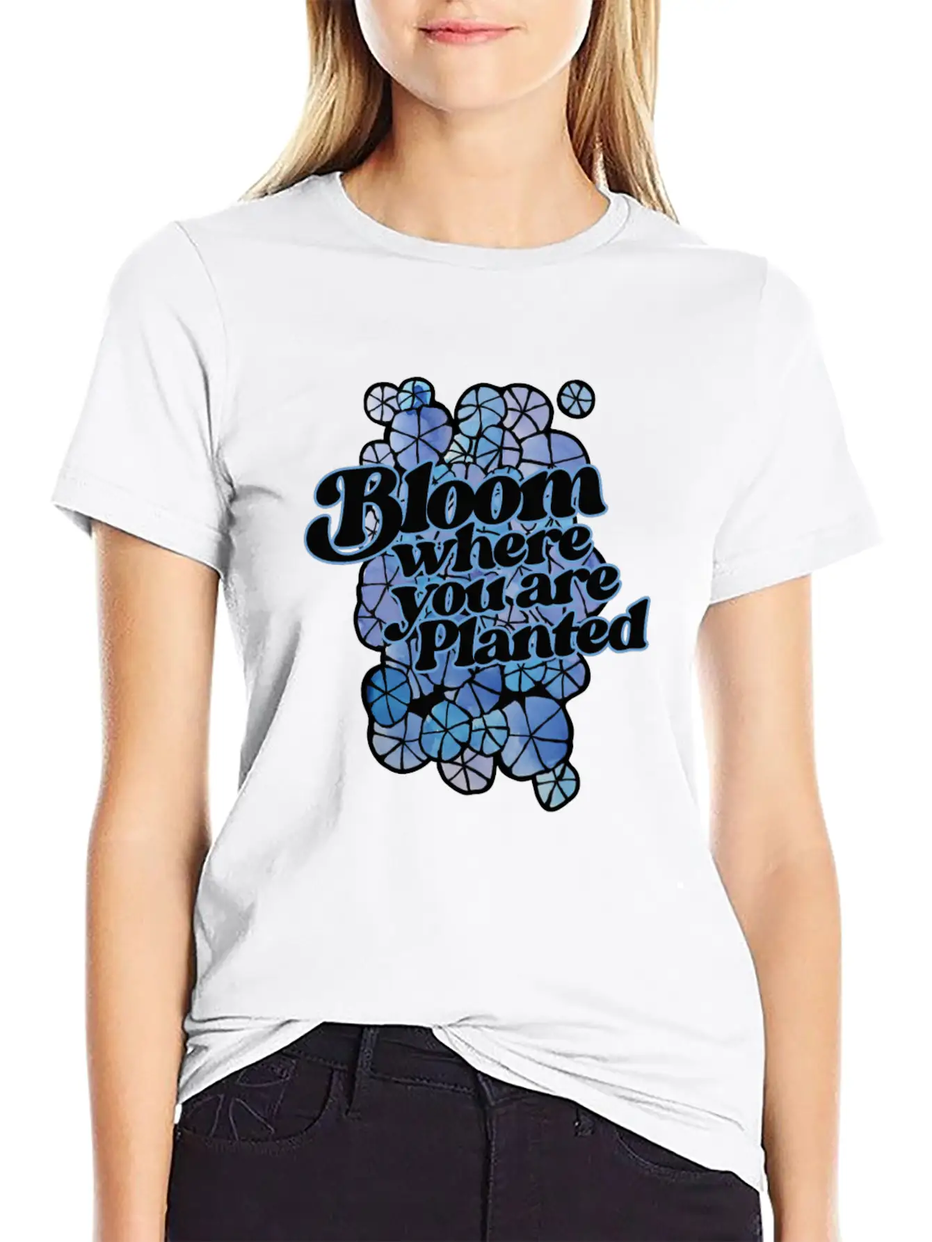 Bloom Where You Are Planted Unisex Short Sleeve Soft Cotton T-Shirt – Casual Everyday Wear